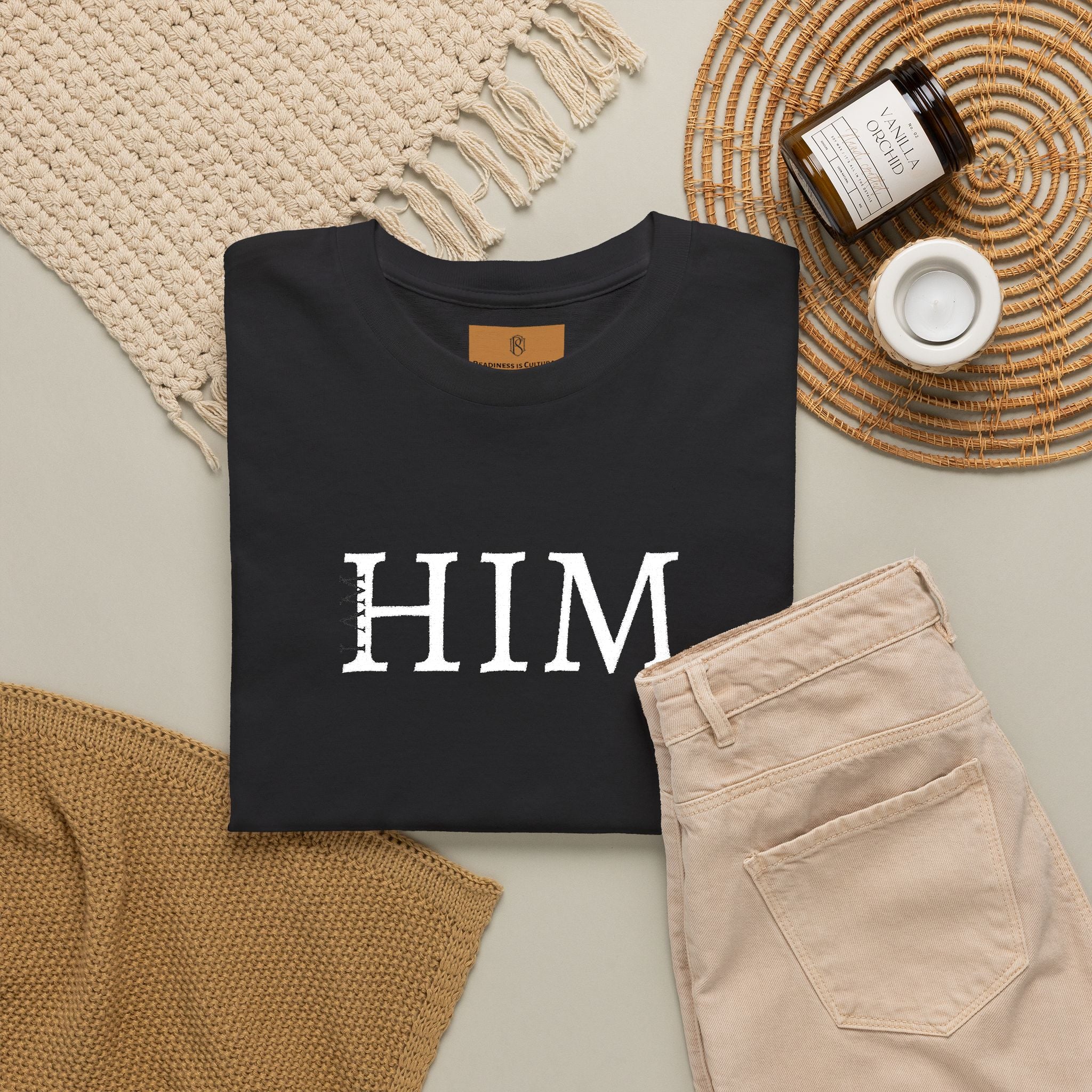 PR3PARED HIM Embroidered Tee — Minimalist Graphic T‑Shirt
