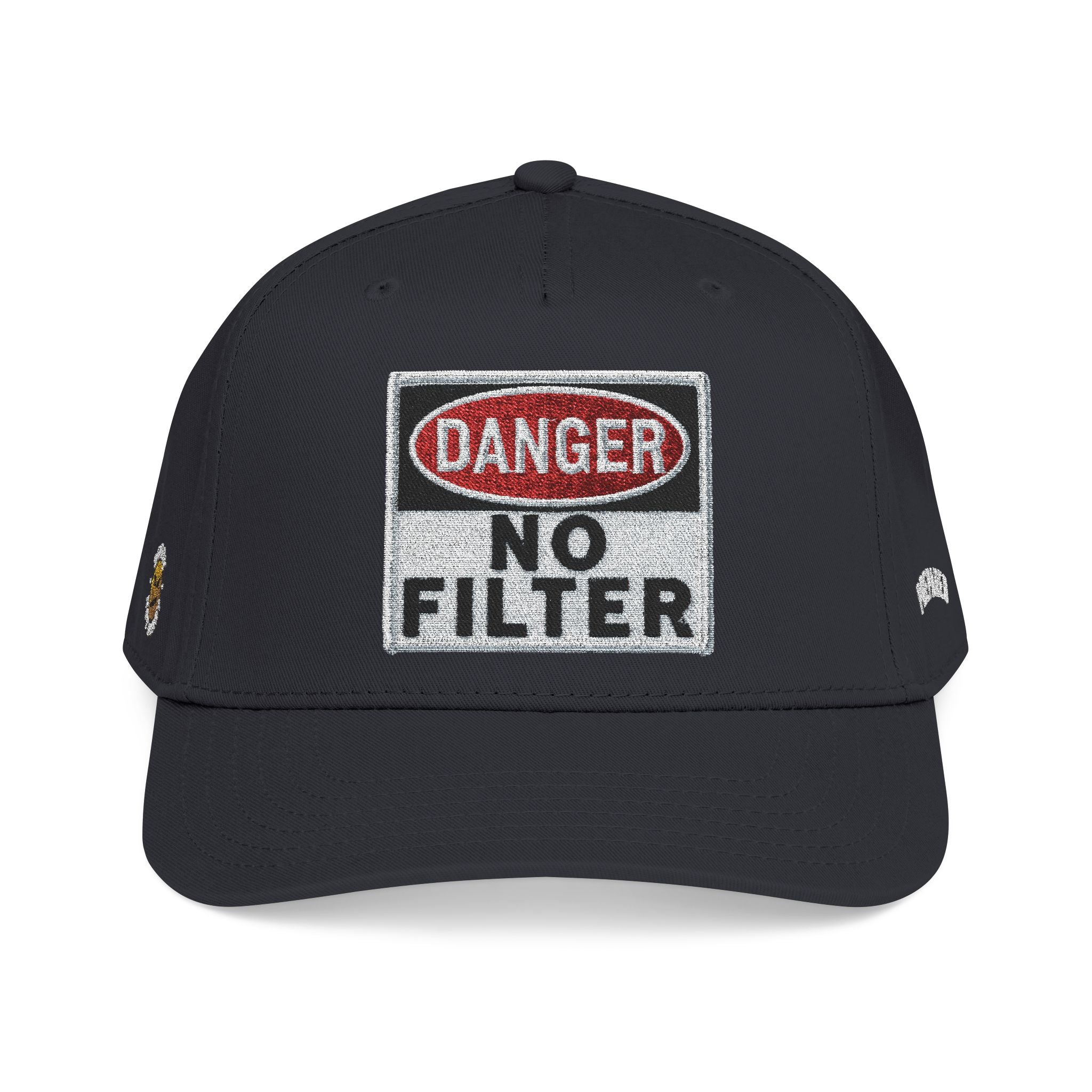 PR3PARED No Filter Embroidered Baseball Cap — 'Danger' Graphic Mid Profile Hat