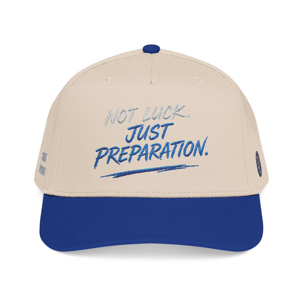PR3PARED Mid Profile Embroidered Baseball Cap - No Luck Just Prep Hat