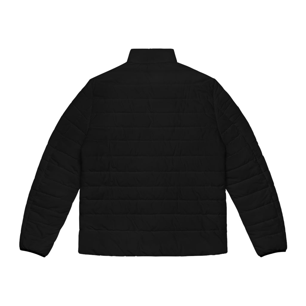 PR3PARED Black Puffer Jacket with Gold Crest Sleeve — Lightweight Quilted Coat