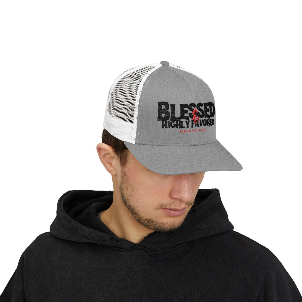 PR3PARED Embroidered Trucker Cap — "Blessed & Highly Favored" Embroidered Snapback