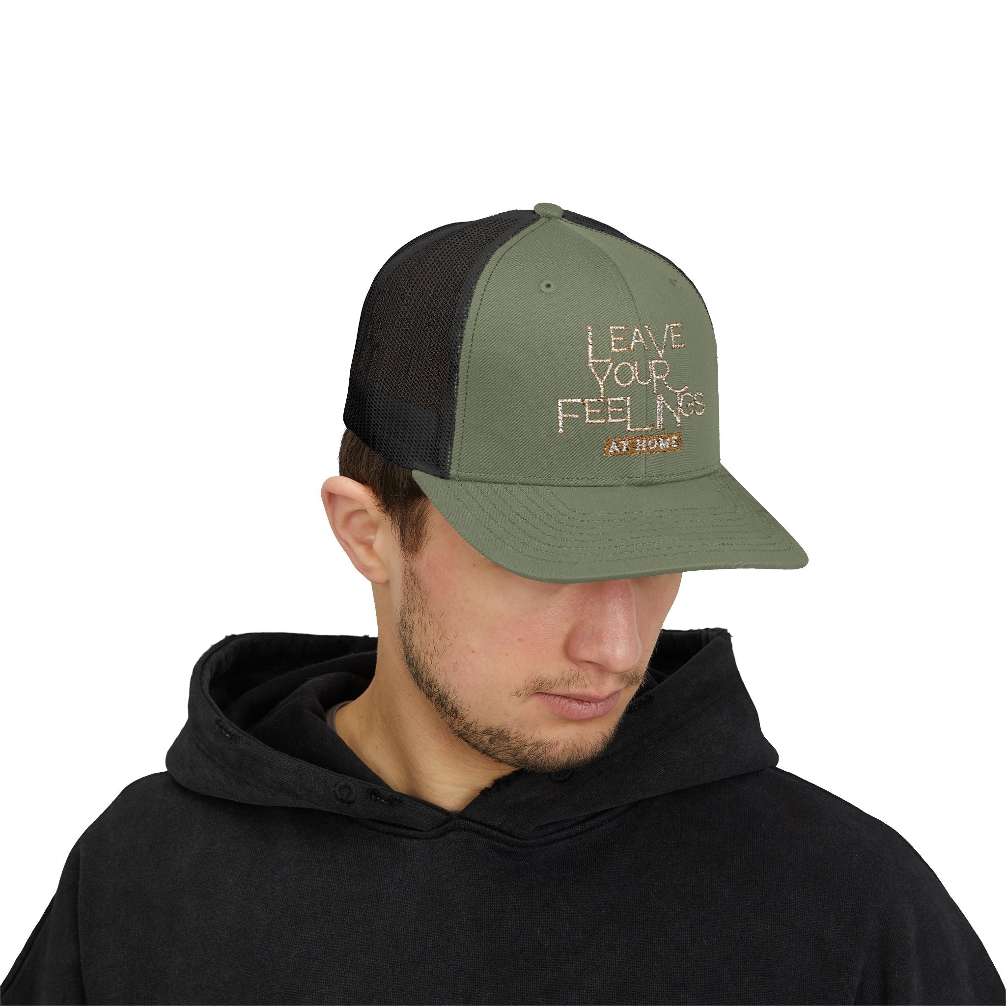 PR3PARED Leave Your Feelings At Home Embroidered Snapback Trucker Cap
