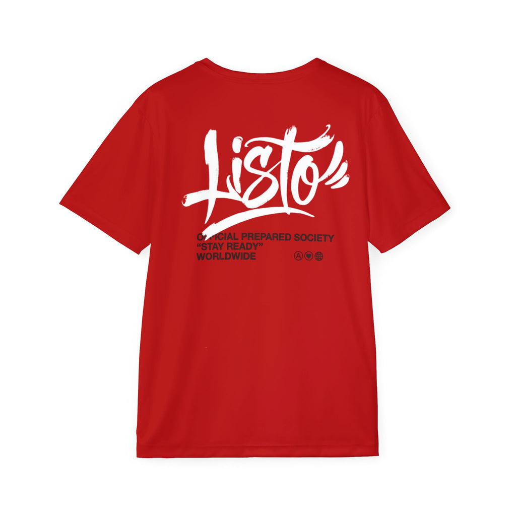PR3PARED Sports Jersey Tee - 'Listo' Red Athletic Tee