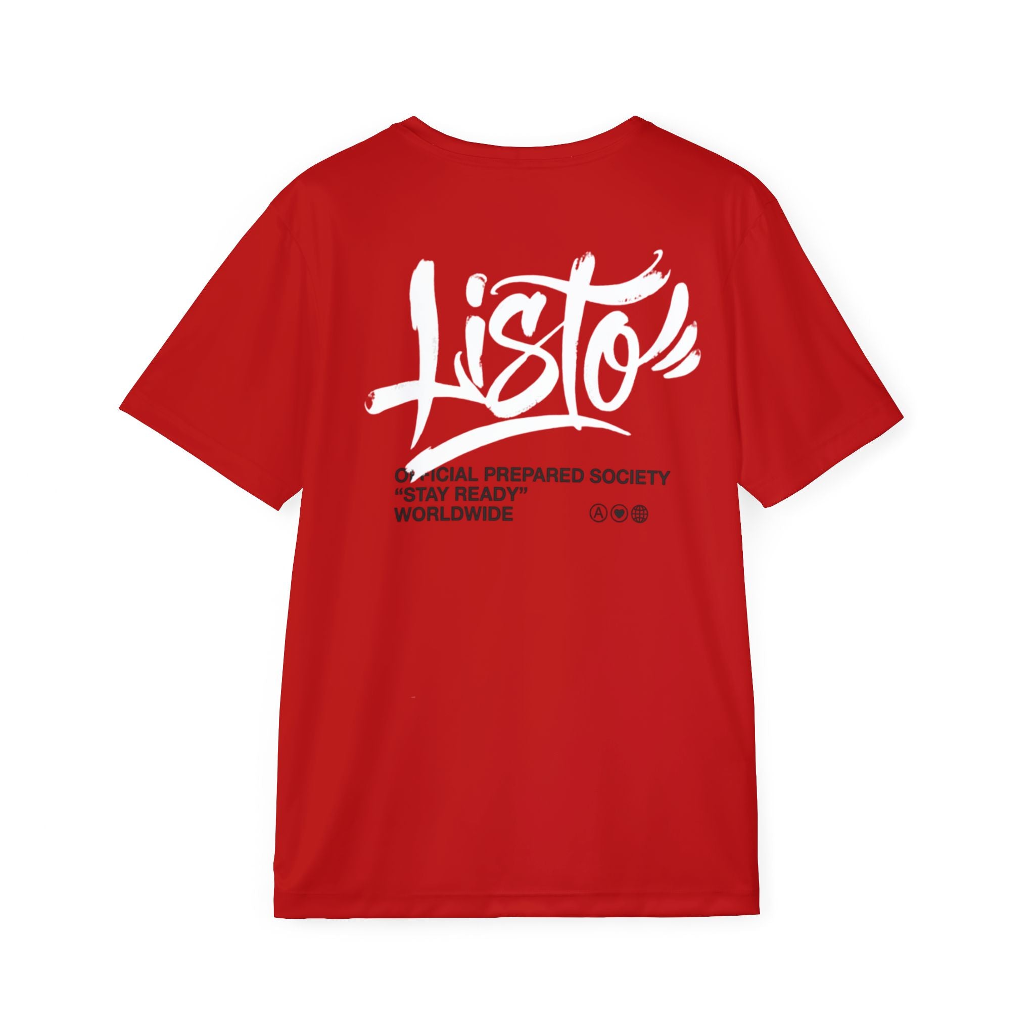 PR3PARED Sports Jersey Tee - 'Listo' Red Athletic Tee
