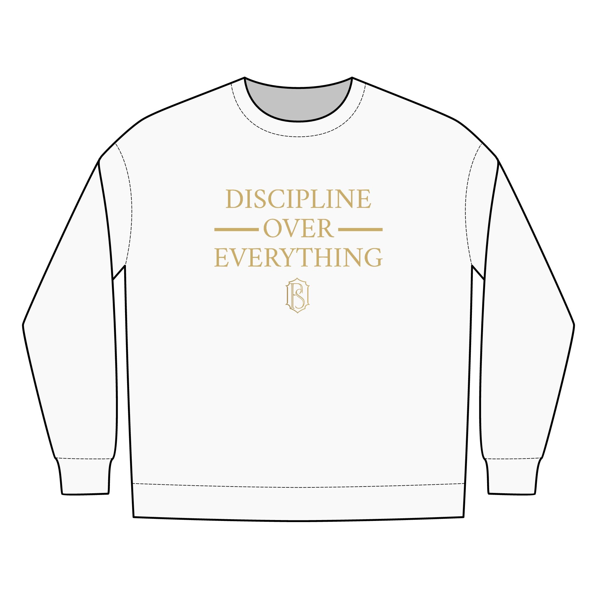 PR3PARED Discipline Over Everything Crewneck Sweatshirt — Motivational Fleece Pullover