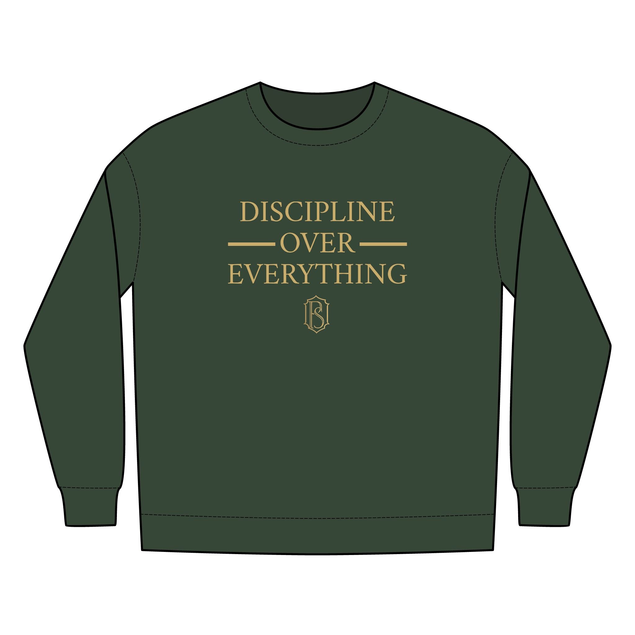 PR3PARED Discipline Over Everything Crewneck Sweatshirt — Motivational Fleece Pullover