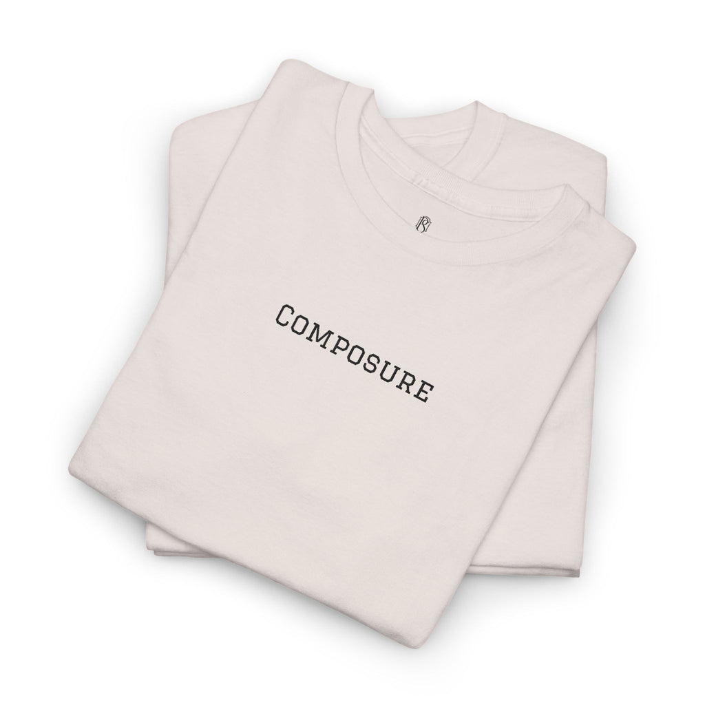 PR3PARED Composure Minimalist Embroidered Tee — Crewneck Shirt with 'Composure' Text