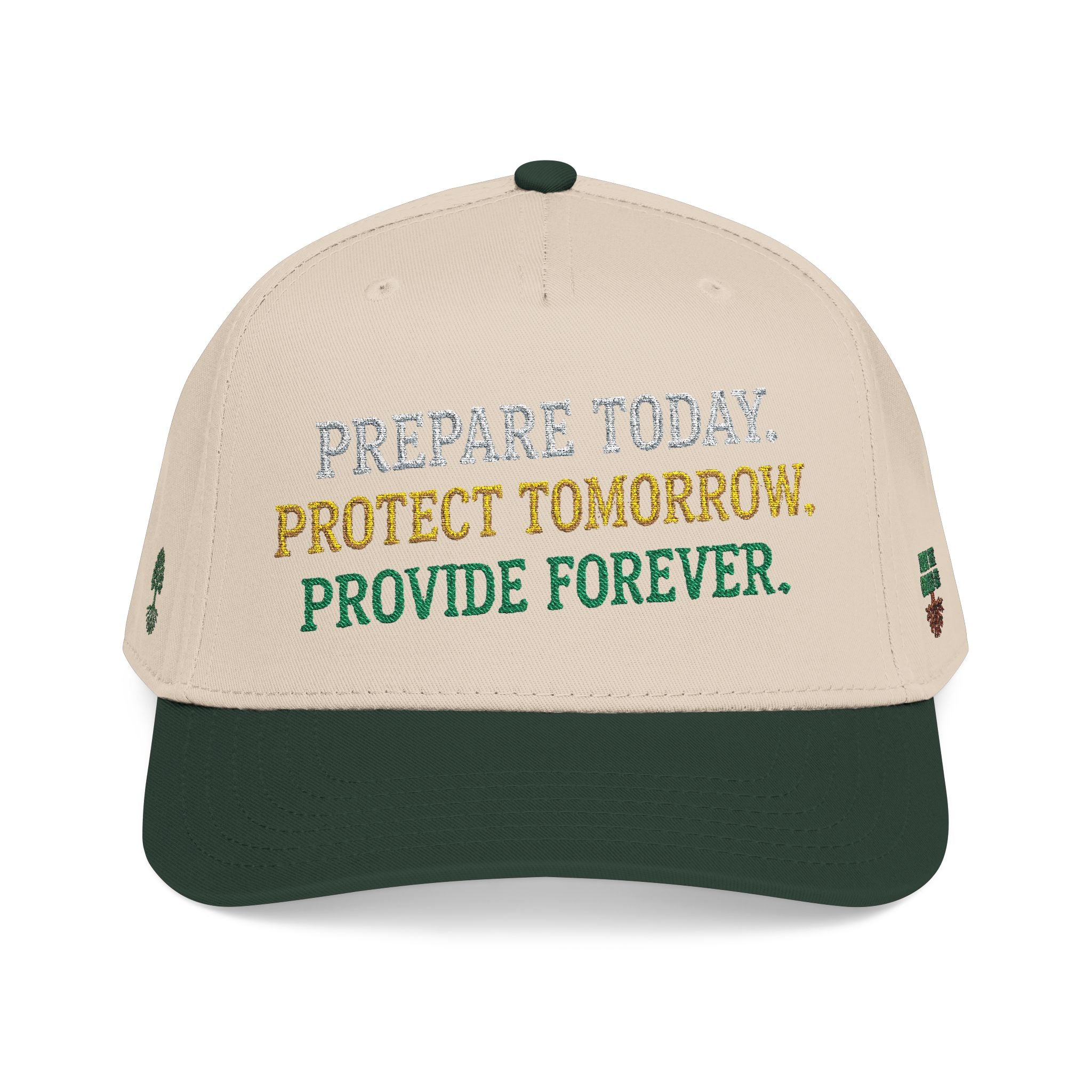 PR3PARED Eco Message Baseball Cap — “Prepare Today. Protect Tomorrow. Provide Forever.”