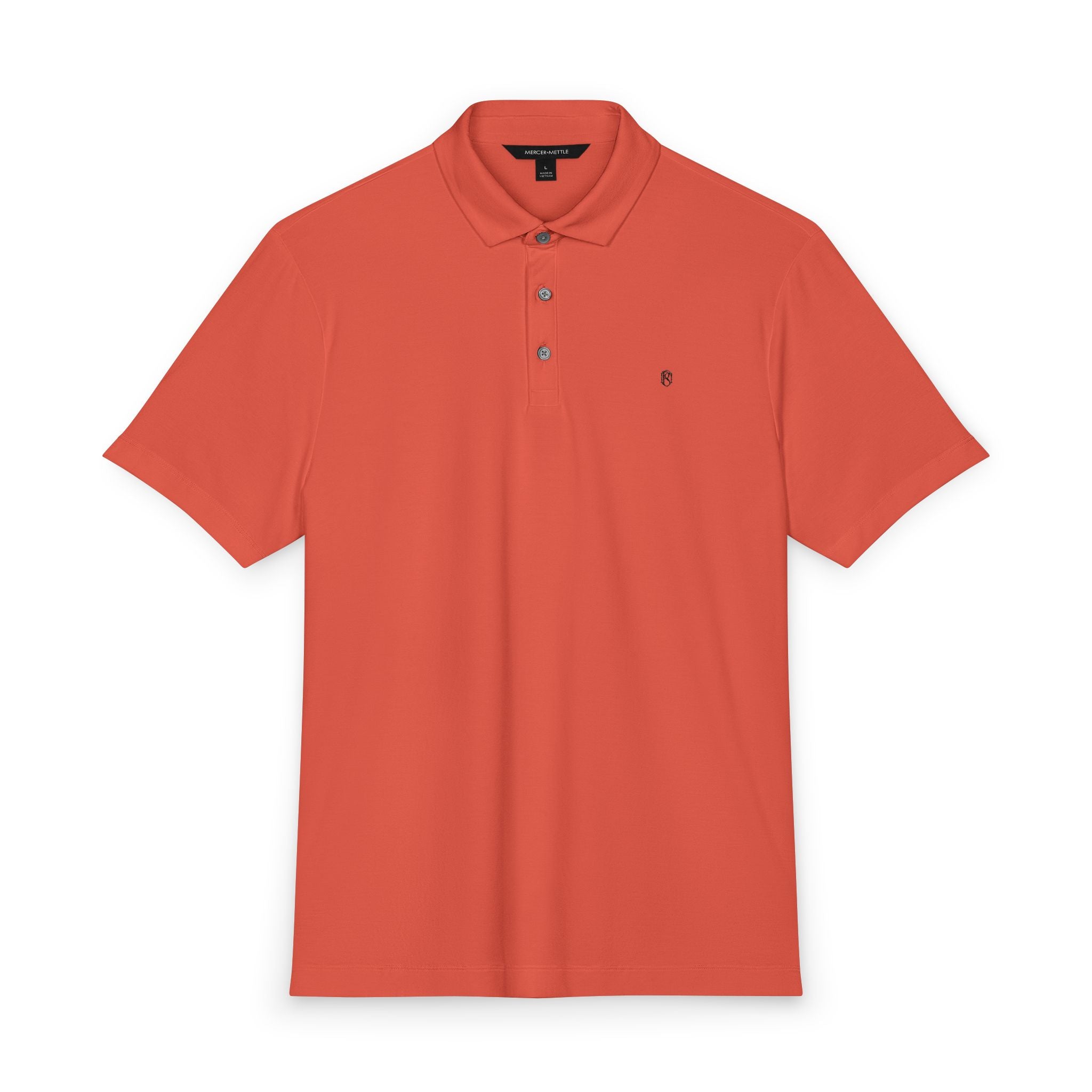 PR3PARED Mercer+Mettle Stretch Jersey Embroidered Polo — Minimal Monogram Chest Logo