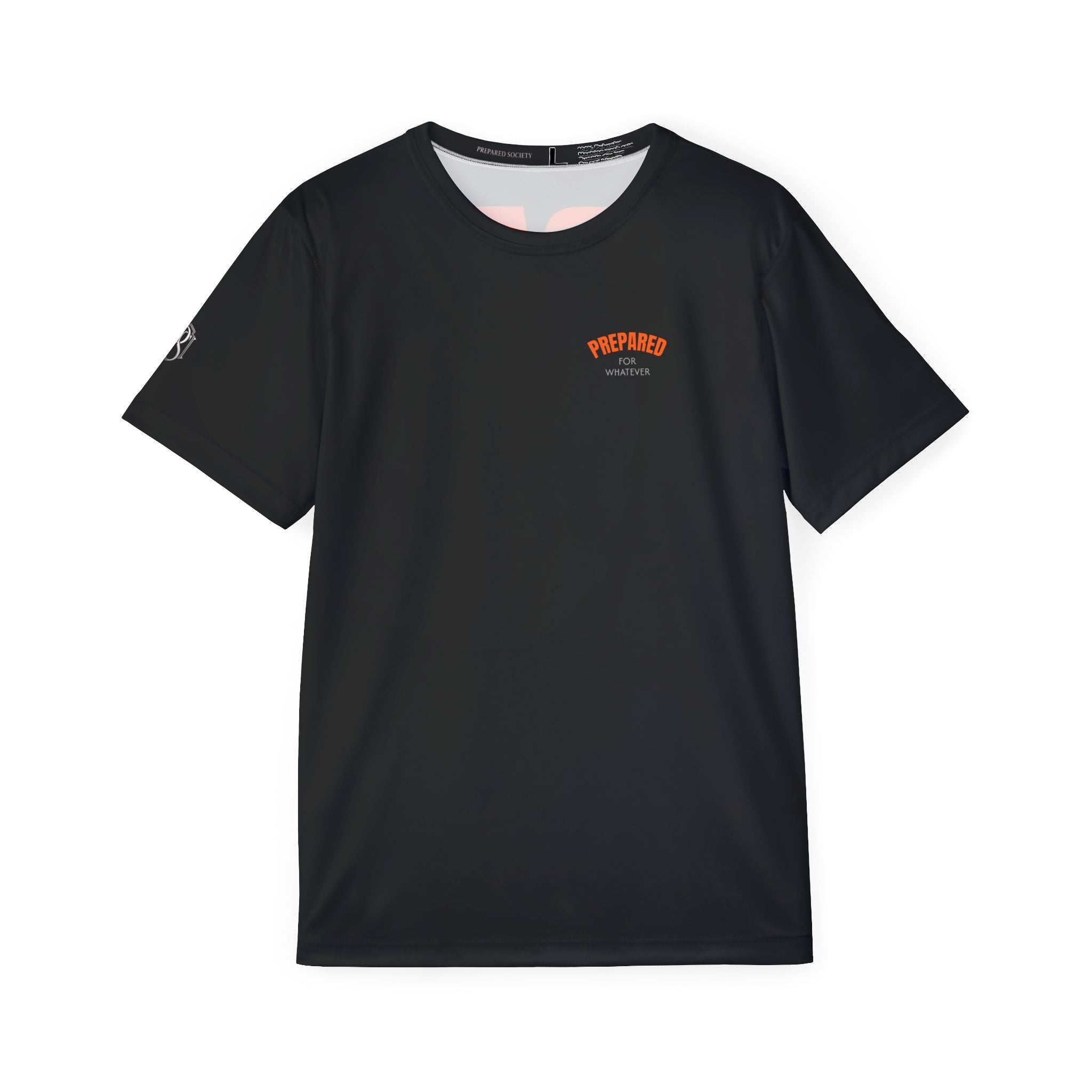 PR3PARED Graphic Sports Jersey Tee — Black/Orange All-Over Print Athletic Tee