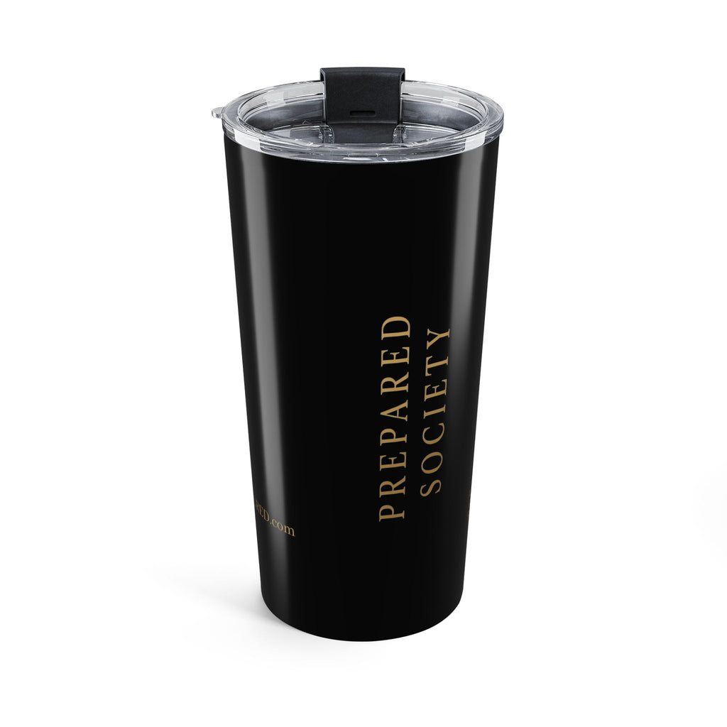 PR3PARED 20oz Monogram Tumbler — Elegant Gold Crest Stainless Steel Travel Cup