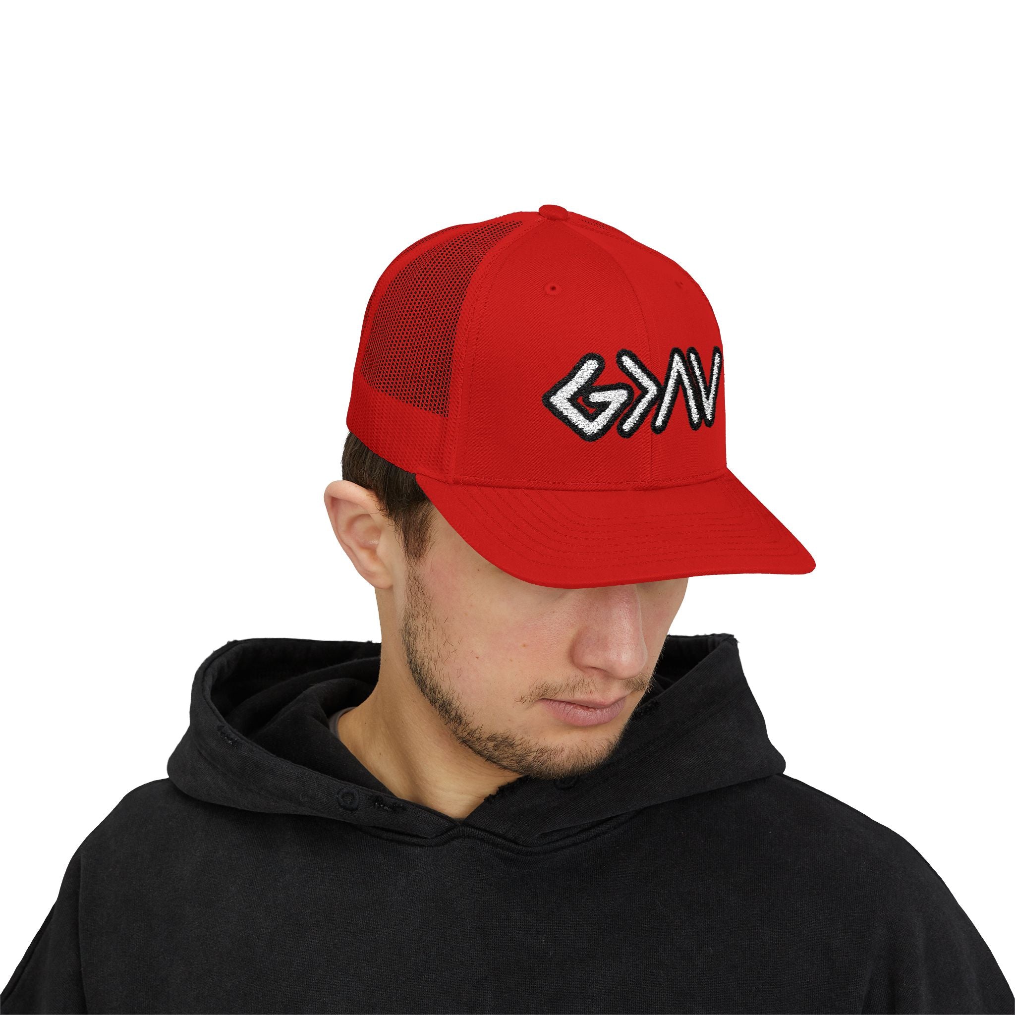 PR3PARED GOD>Ups & Downs Trucker Cap – Embroidered Snapback Mesh Hat