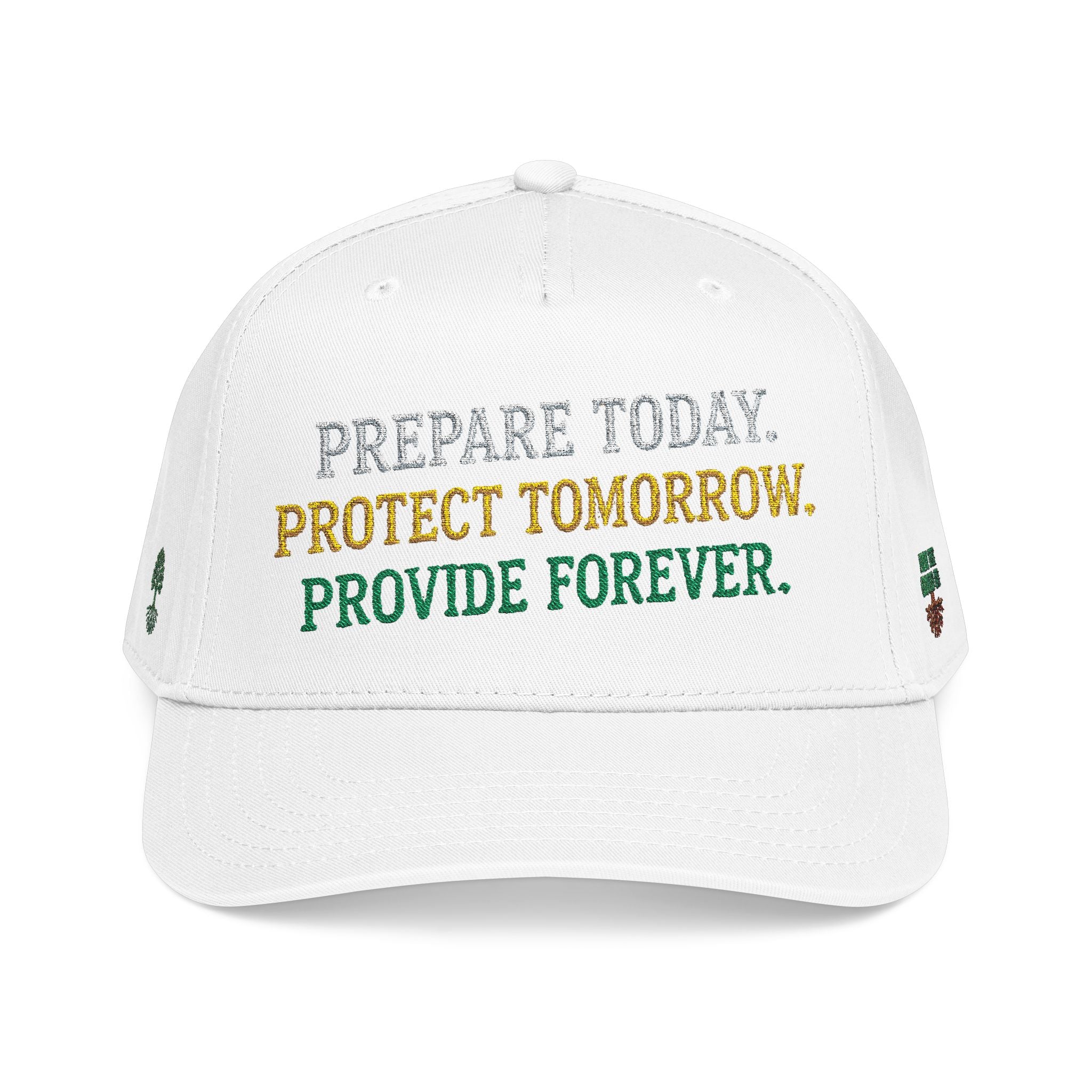 PR3PARED Eco Message Baseball Cap — “Prepare Today. Protect Tomorrow. Provide Forever.”