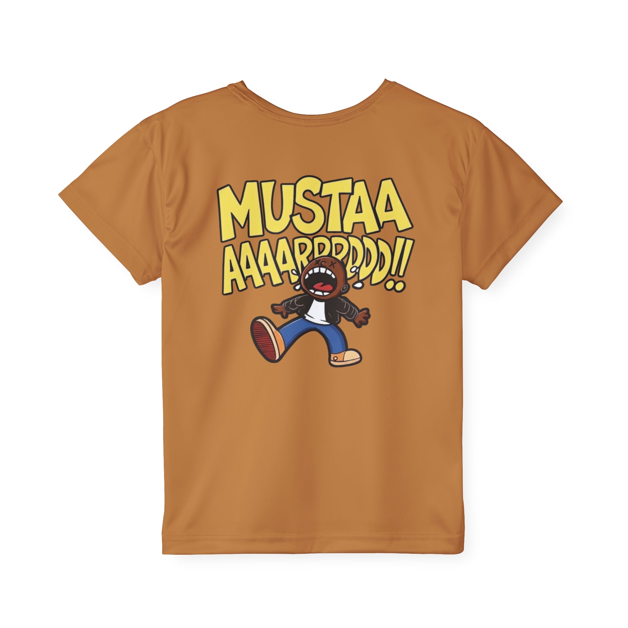 PS Kids Jersey Tee — "MUSTAA AAAARRRDD!!" Cartoon Shout Graphic
