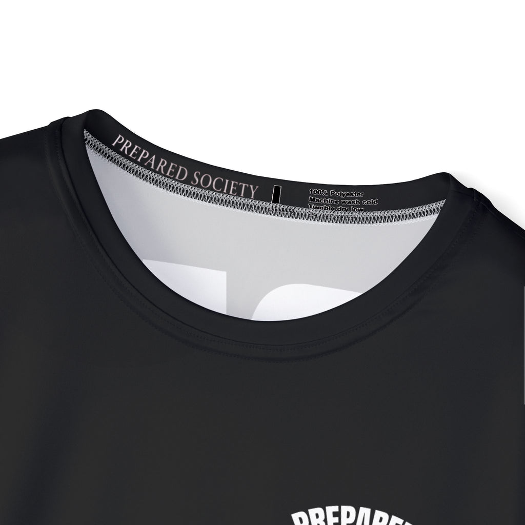 PR3PARED Graphic Sports Jersey Tee — Black All-Over Print Athletic Tee