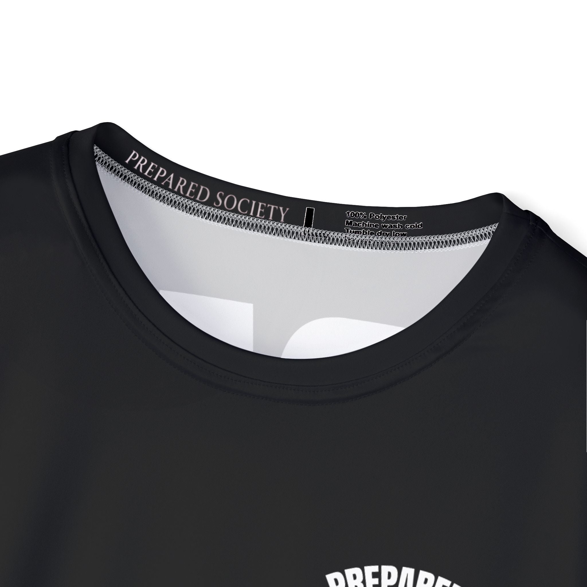 PR3PARED Graphic Sports Jersey Tee — Black All-Over Print Athletic Tee