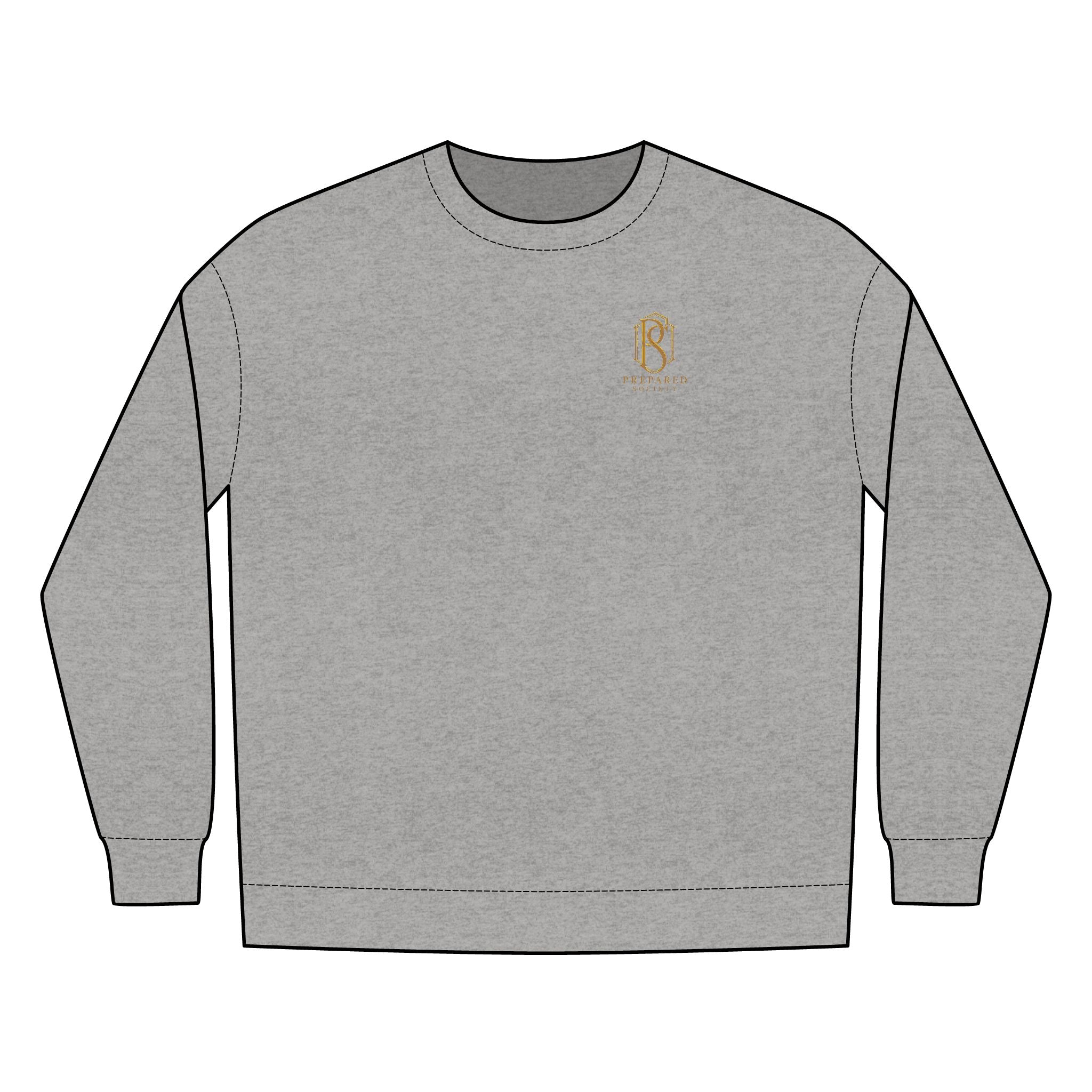 PR3PARED Minimal Gold Crest Embroidered Crewneck Sweatshirt