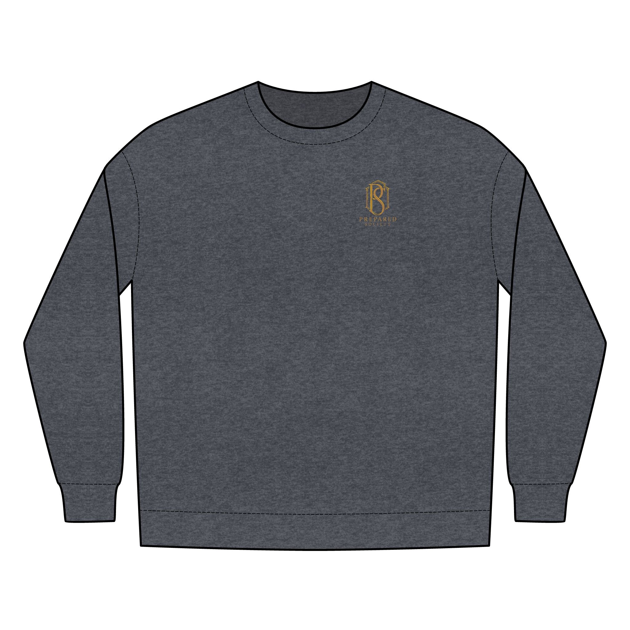 PR3PARED Minimal Gold Crest Embroidered Crewneck Sweatshirt