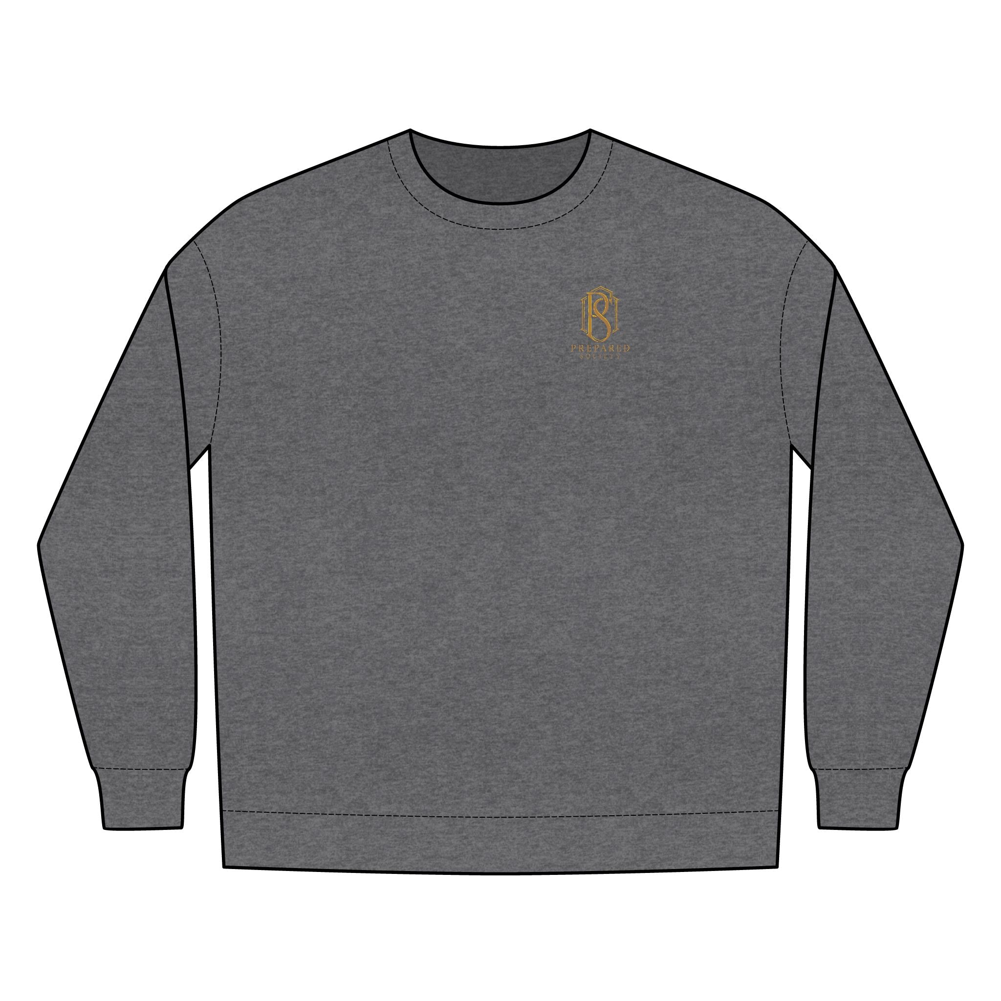 PR3PARED Minimal Gold Crest Embroidered Crewneck Sweatshirt