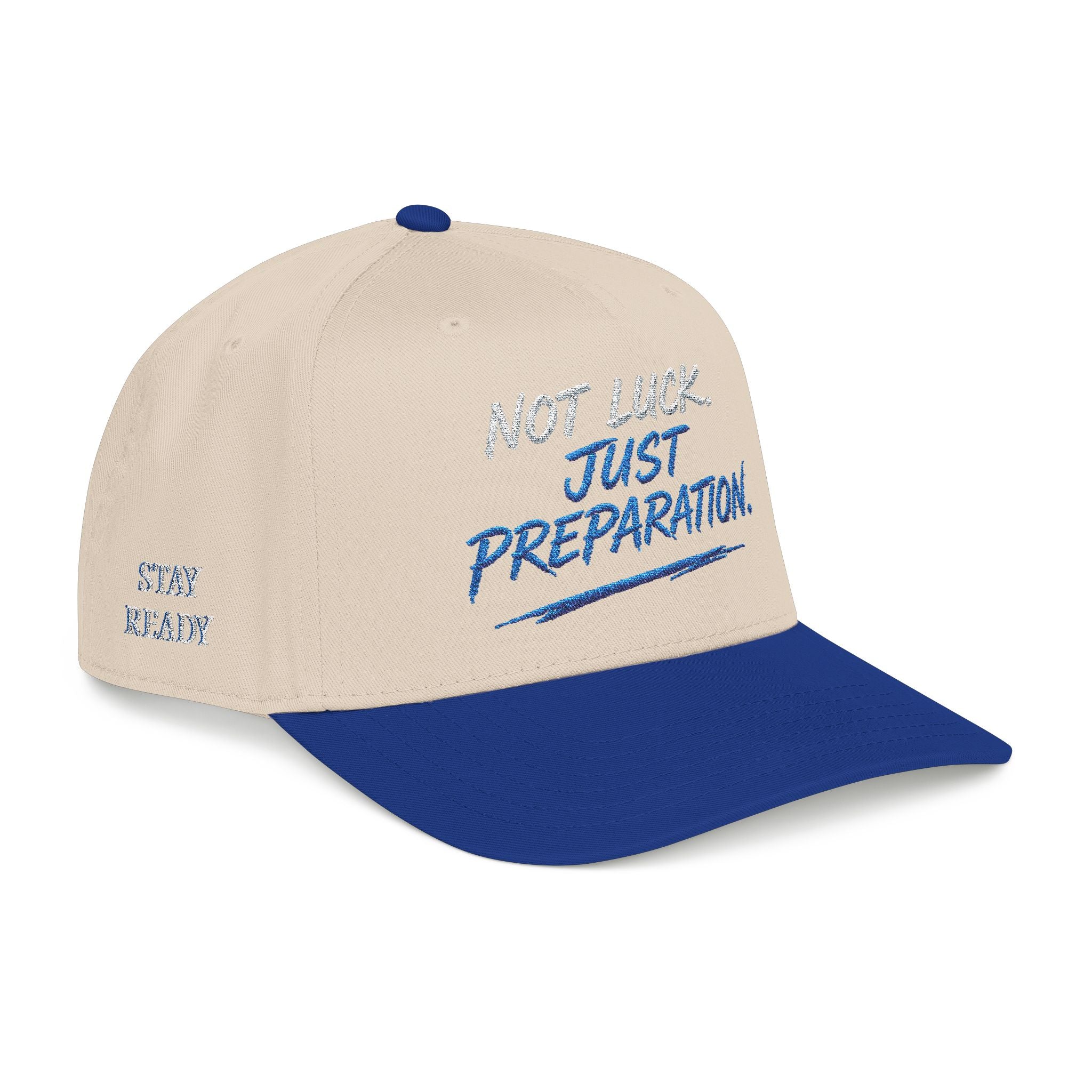 PR3PARED Mid Profile Embroidered Baseball Cap - No Luck Just Prep Hat