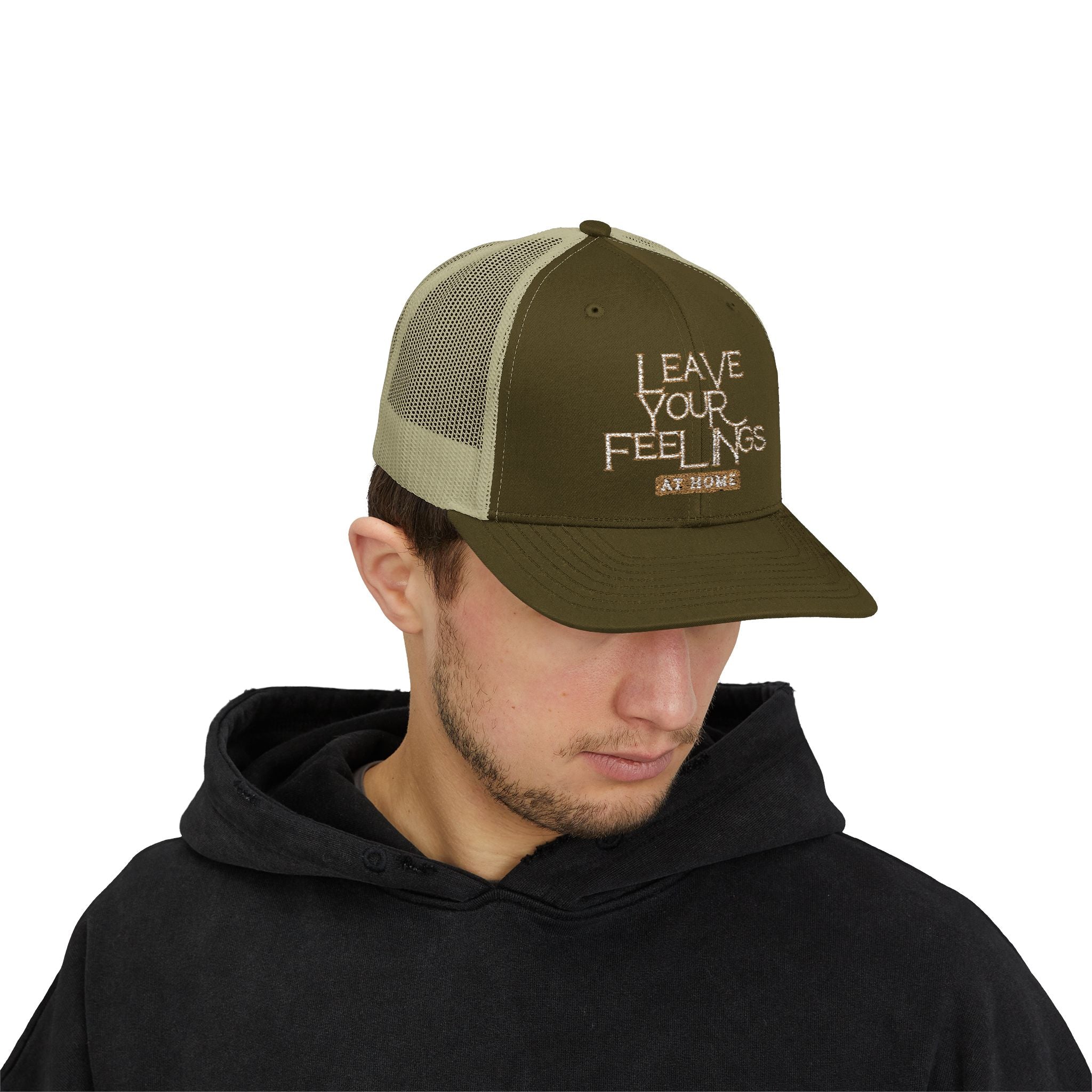 PR3PARED Leave Your Feelings At Home Embroidered Snapback Trucker Cap
