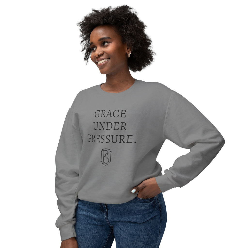 PR3PARED Crewneck Sweatshirt — "Grace Under Pressure" Minimalist Inspirational Pullover