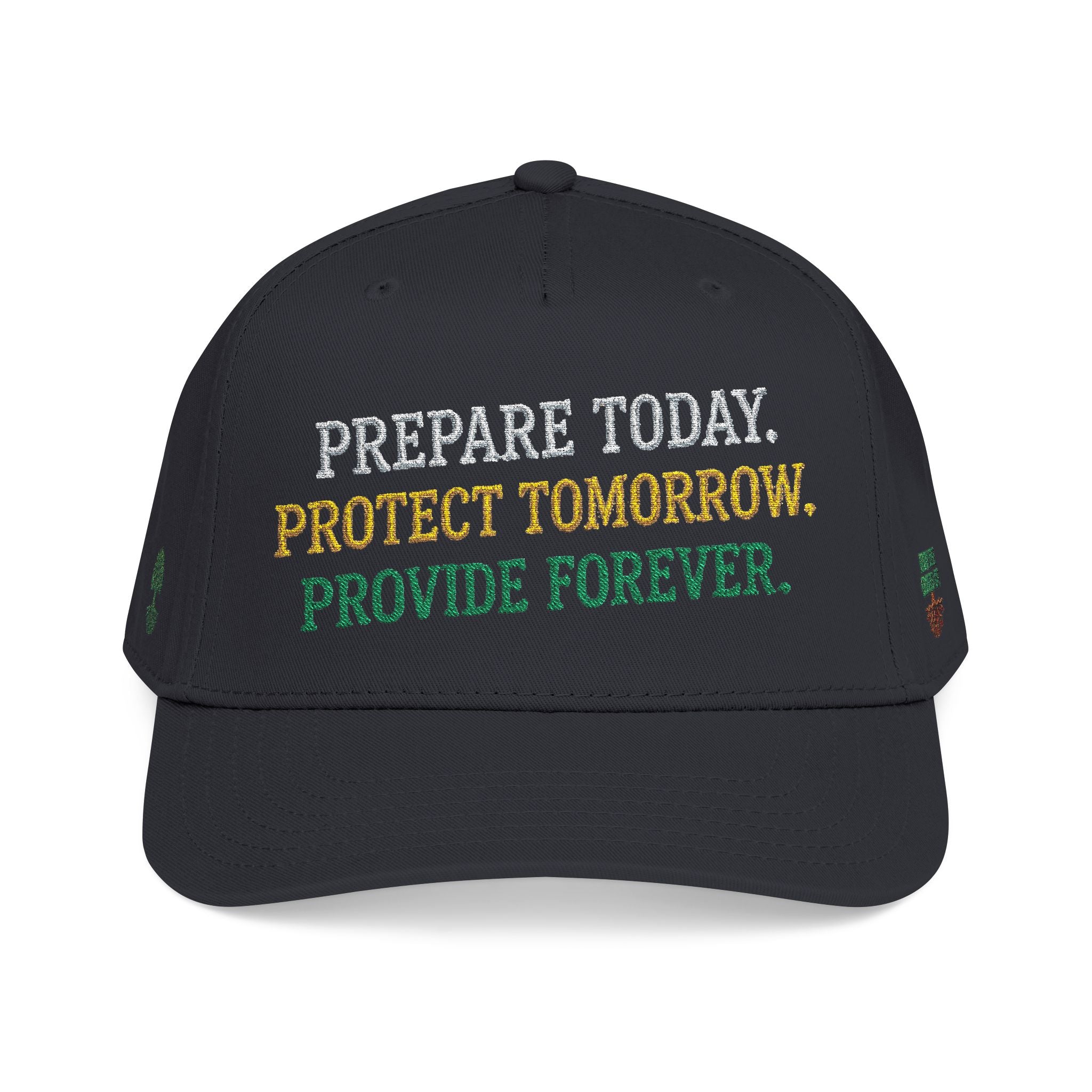 PR3PARED Eco Message Baseball Cap — “Prepare Today. Protect Tomorrow. Provide Forever.”