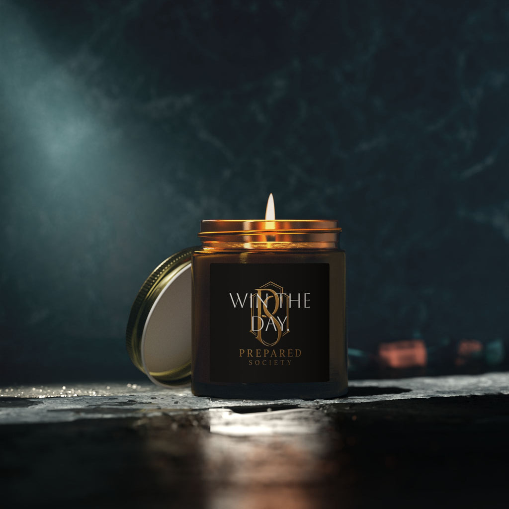 PR3PARED Coconut Apricot Scented Candle (4oz & 9oz) – 'Win the Day' Jar Candle