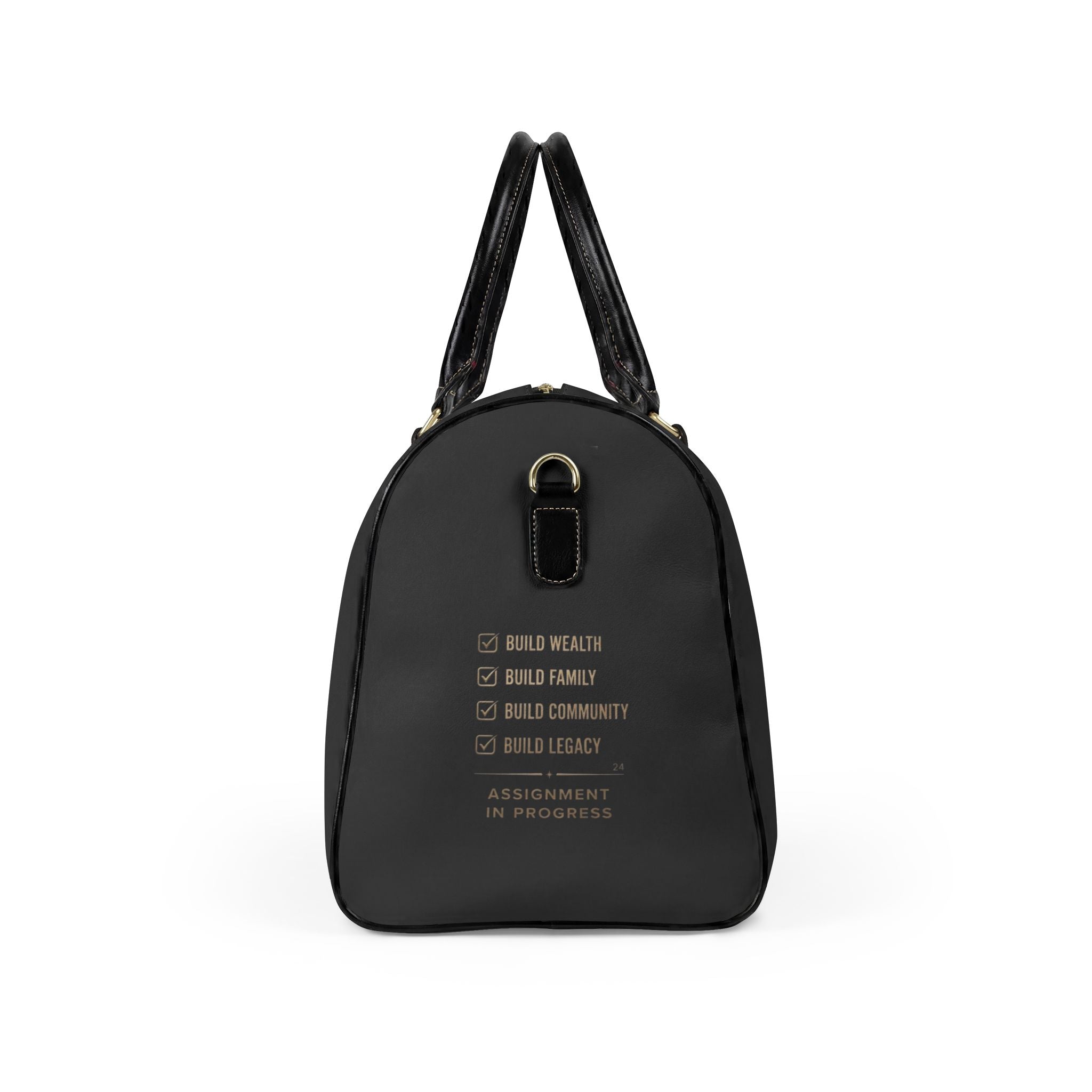 PR3PARED Faux Leather Travel Bag — ‘Awareness. Readiness. Resilience.’ Weekender Duffle