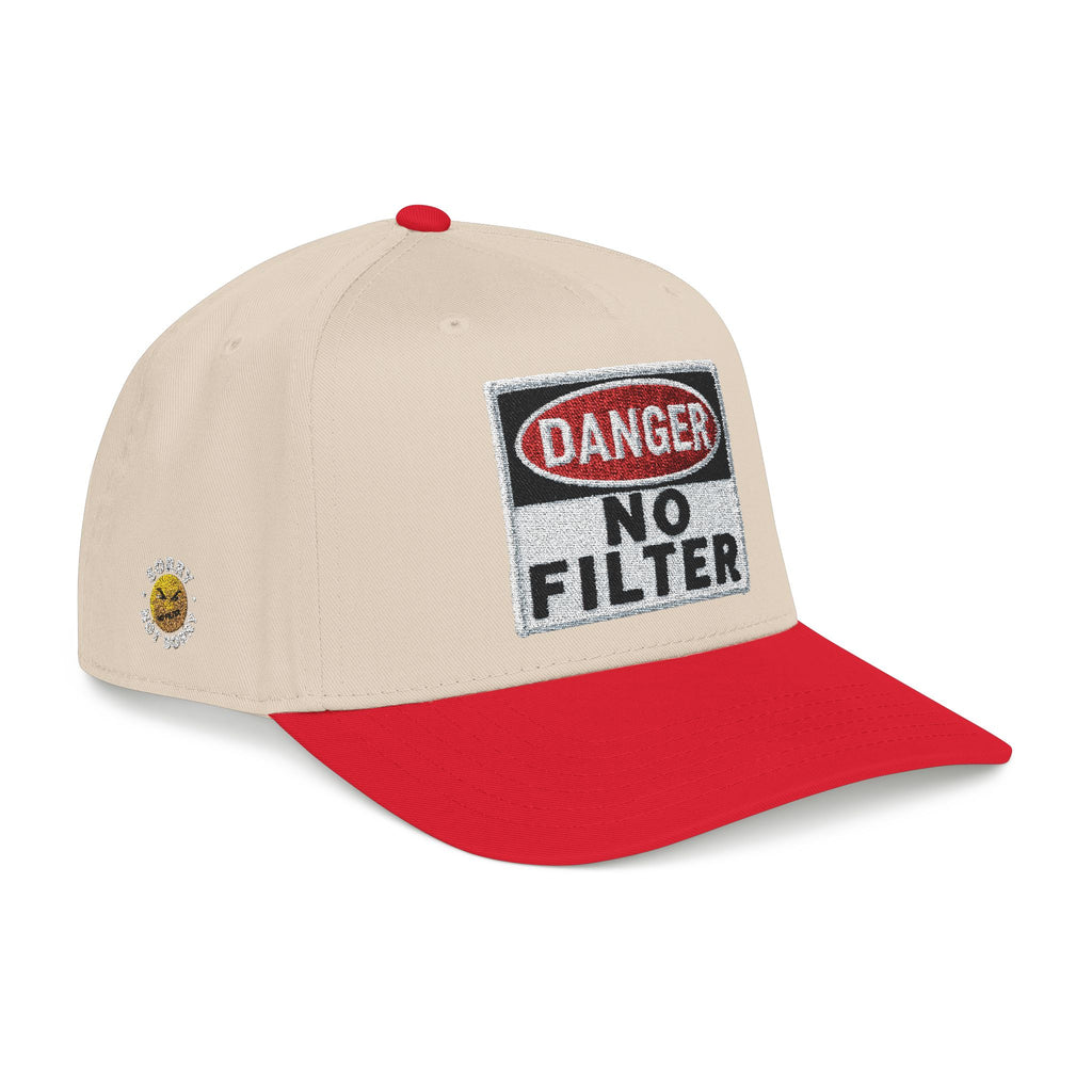 PR3PARED No Filter Embroidered Baseball Cap — 'Danger' Graphic Mid Profile Hat