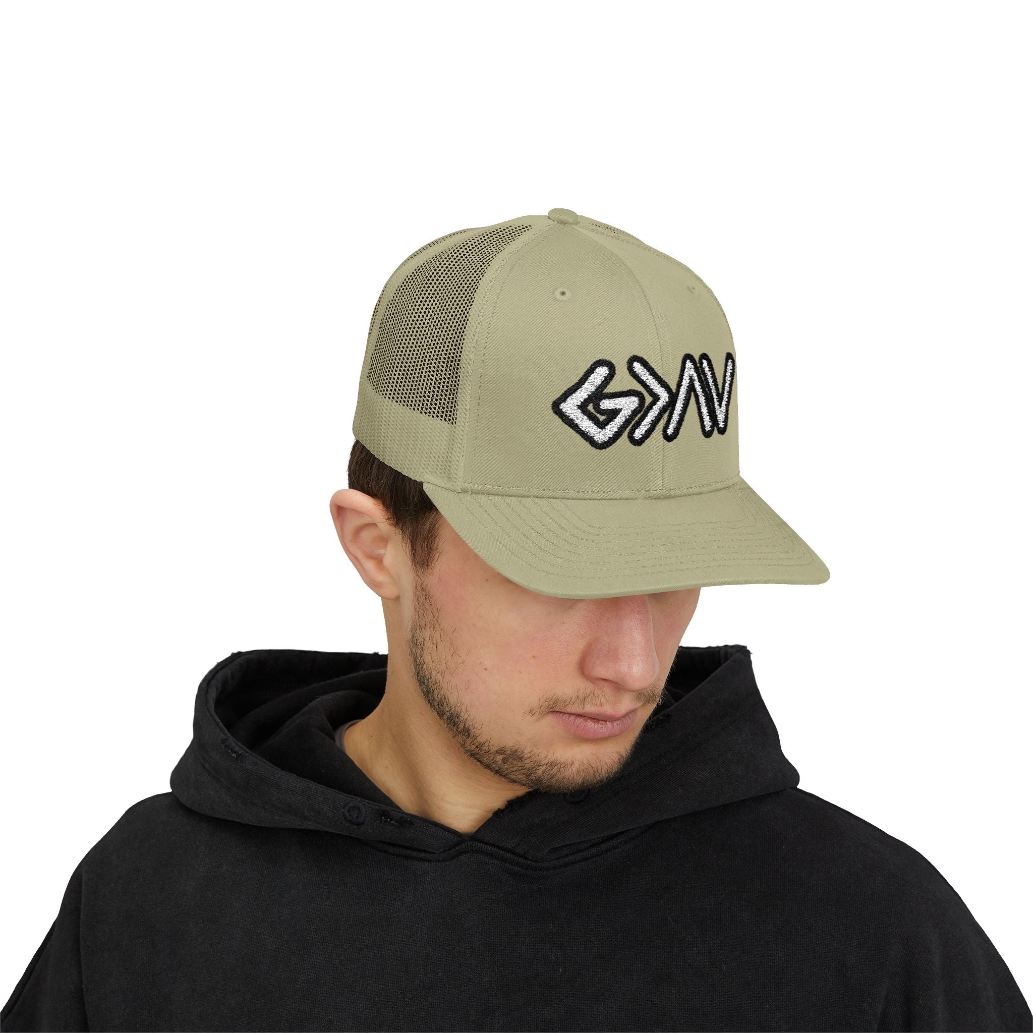 PR3PARED GOD>Ups & Downs Trucker Cap – Embroidered Snapback Mesh Hat