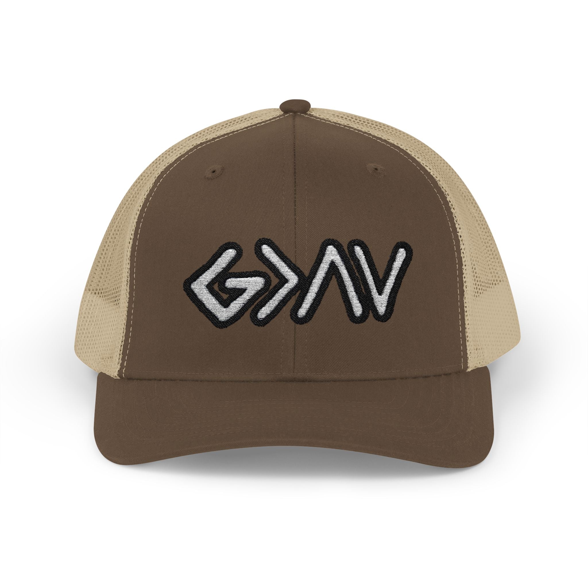 PR3PARED GOD>Ups & Downs Trucker Cap – Embroidered Snapback Mesh Hat