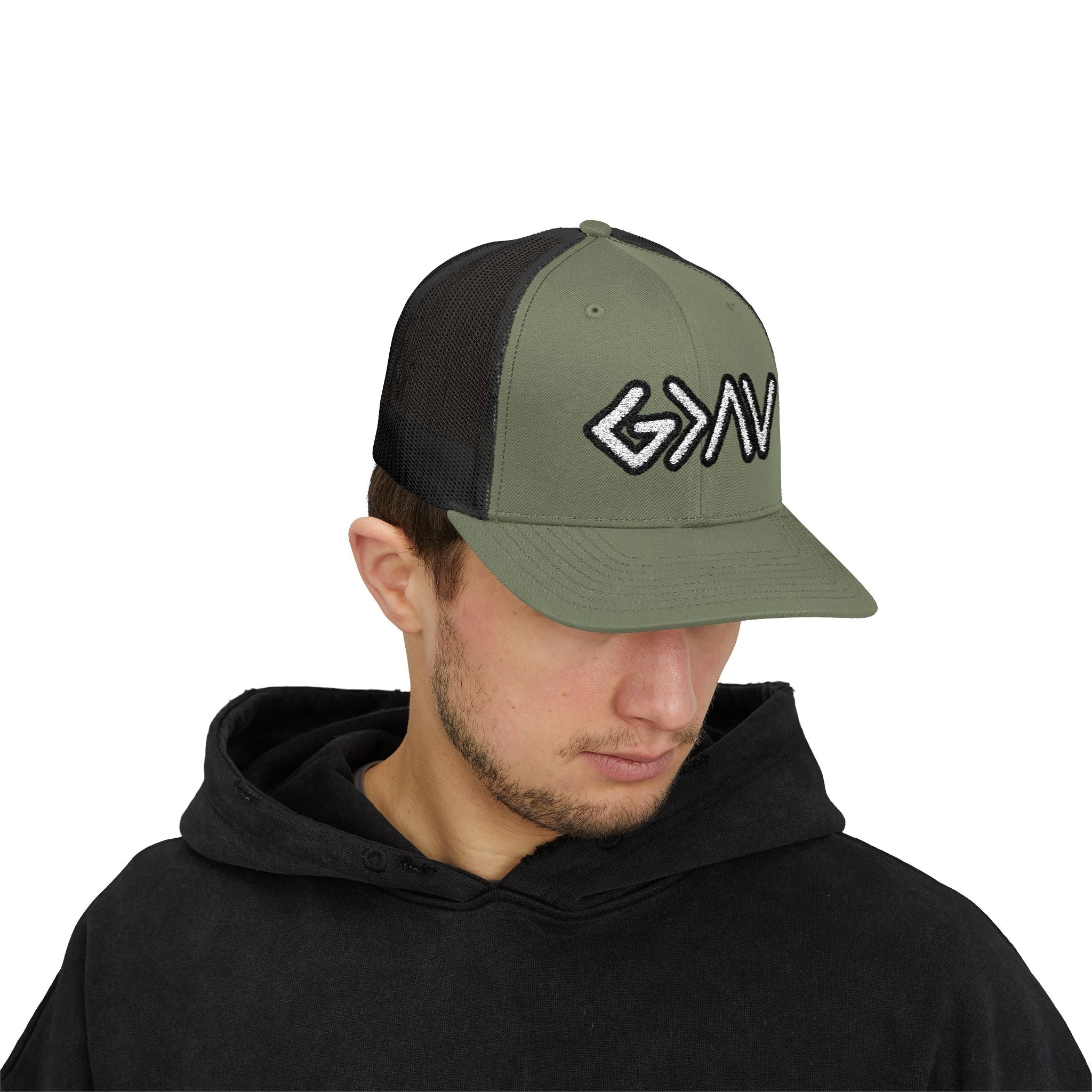 PR3PARED GOD>Ups & Downs Trucker Cap – Embroidered Snapback Mesh Hat