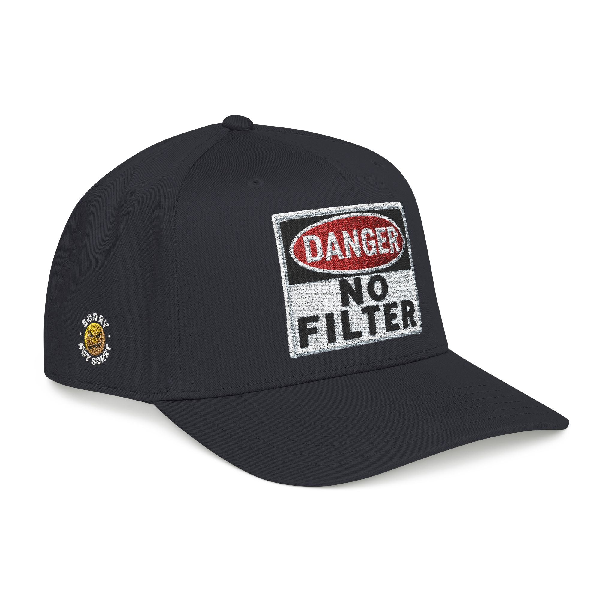PR3PARED No Filter Embroidered Baseball Cap — 'Danger' Graphic Mid Profile Hat