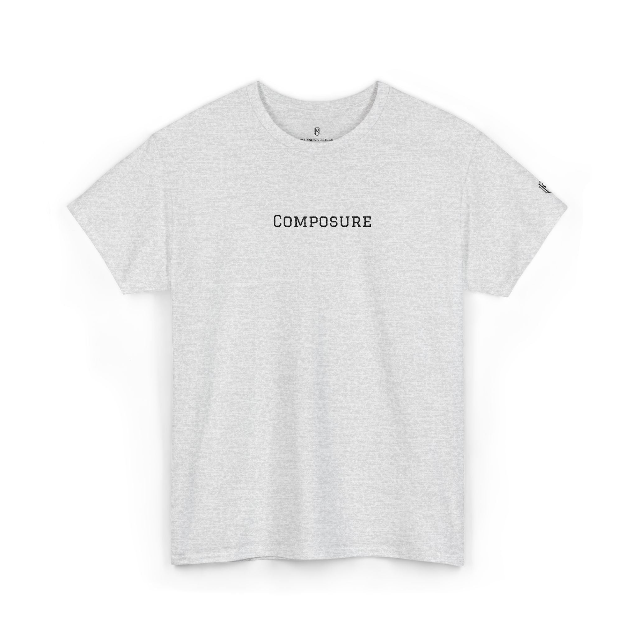 PR3PARED Composure Minimalist Embroidered Tee — Crewneck Shirt with 'Composure' Text