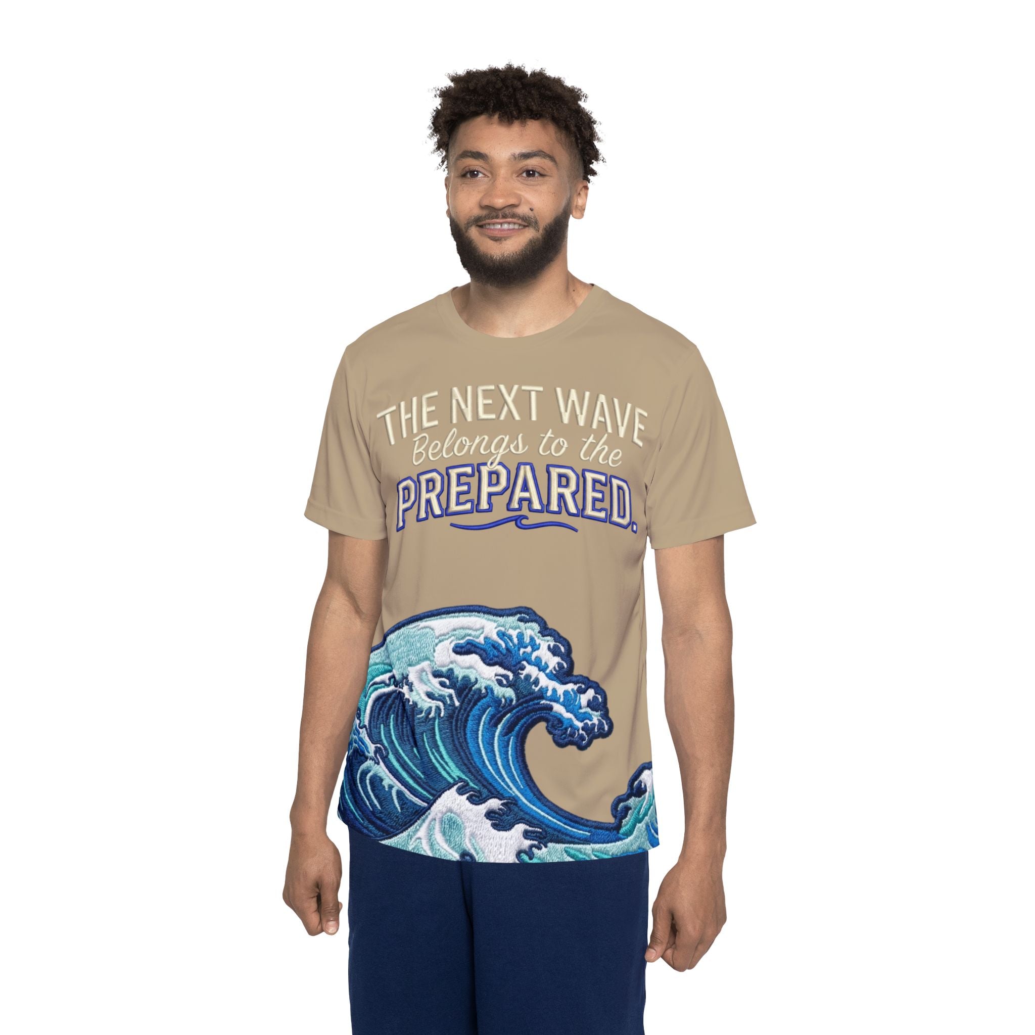 PR3PARED Wave Sports Jersey Tee — "The Next Wave Belongs to the Prepared"
