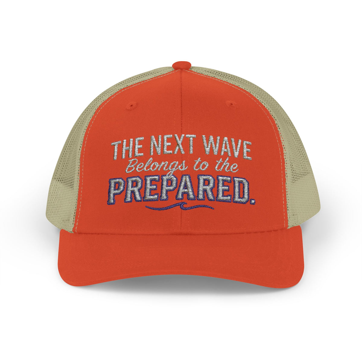 PR3PARED Snapback Embroidered Trucker Cap — 'The Next Wave Be Prepared' Ocean Patch Hat