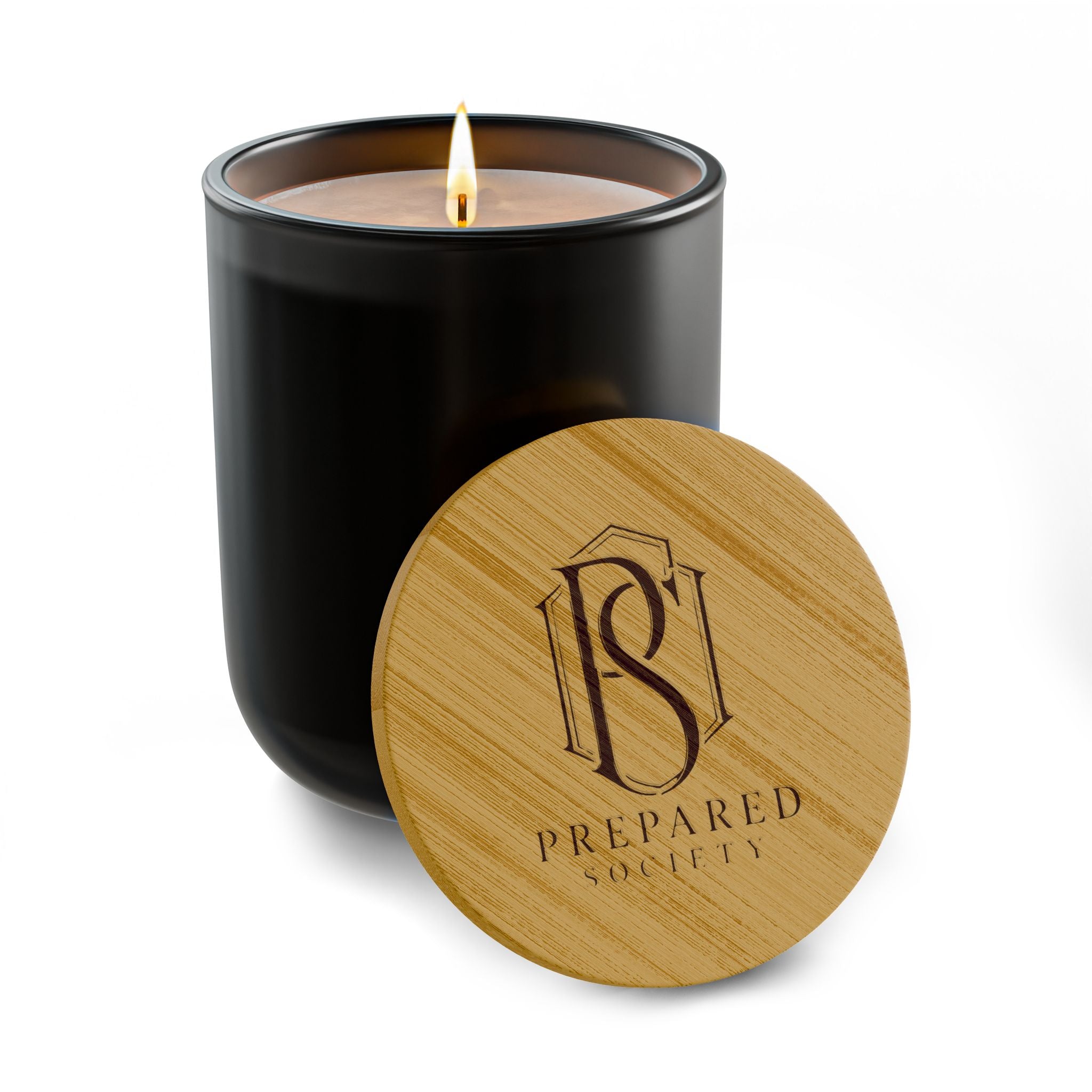 PR3PARED Engraved Bamboo-Lid 14oz Scented Soy Candle – Luxury Aromatherapy Candle