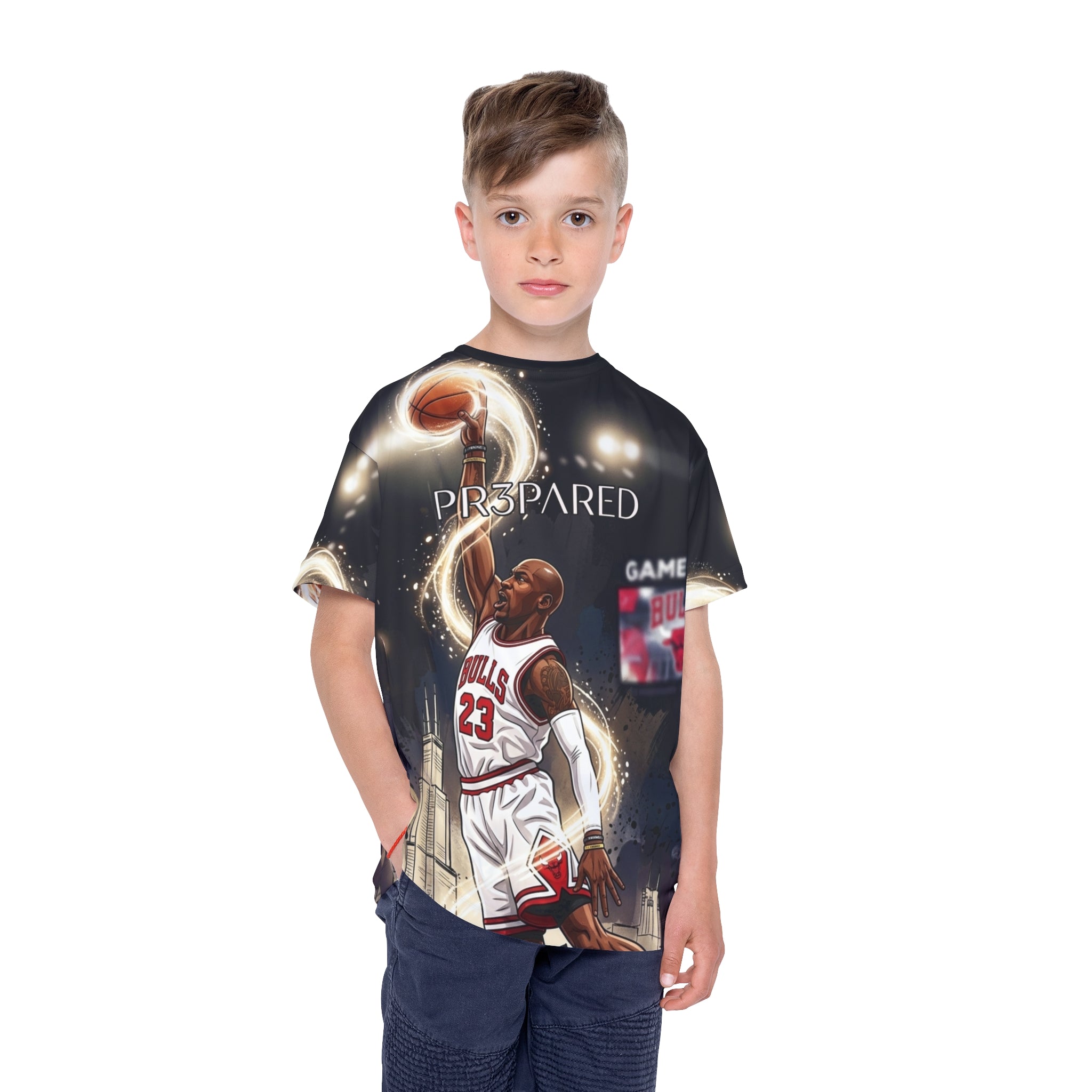 PS Kids Basketball Jersey — All-Over-Print Slam Dunk Tee