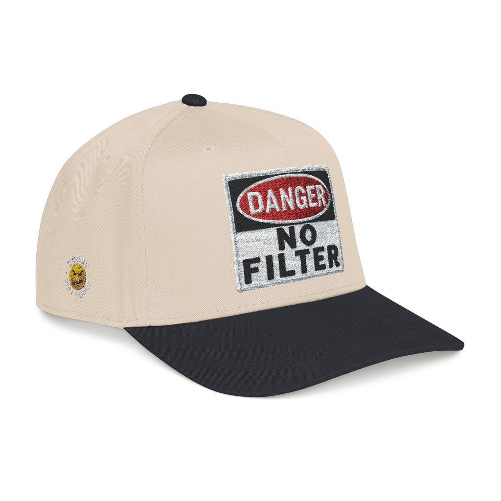 PR3PARED No Filter Embroidered Baseball Cap — 'Danger' Graphic Mid Profile Hat