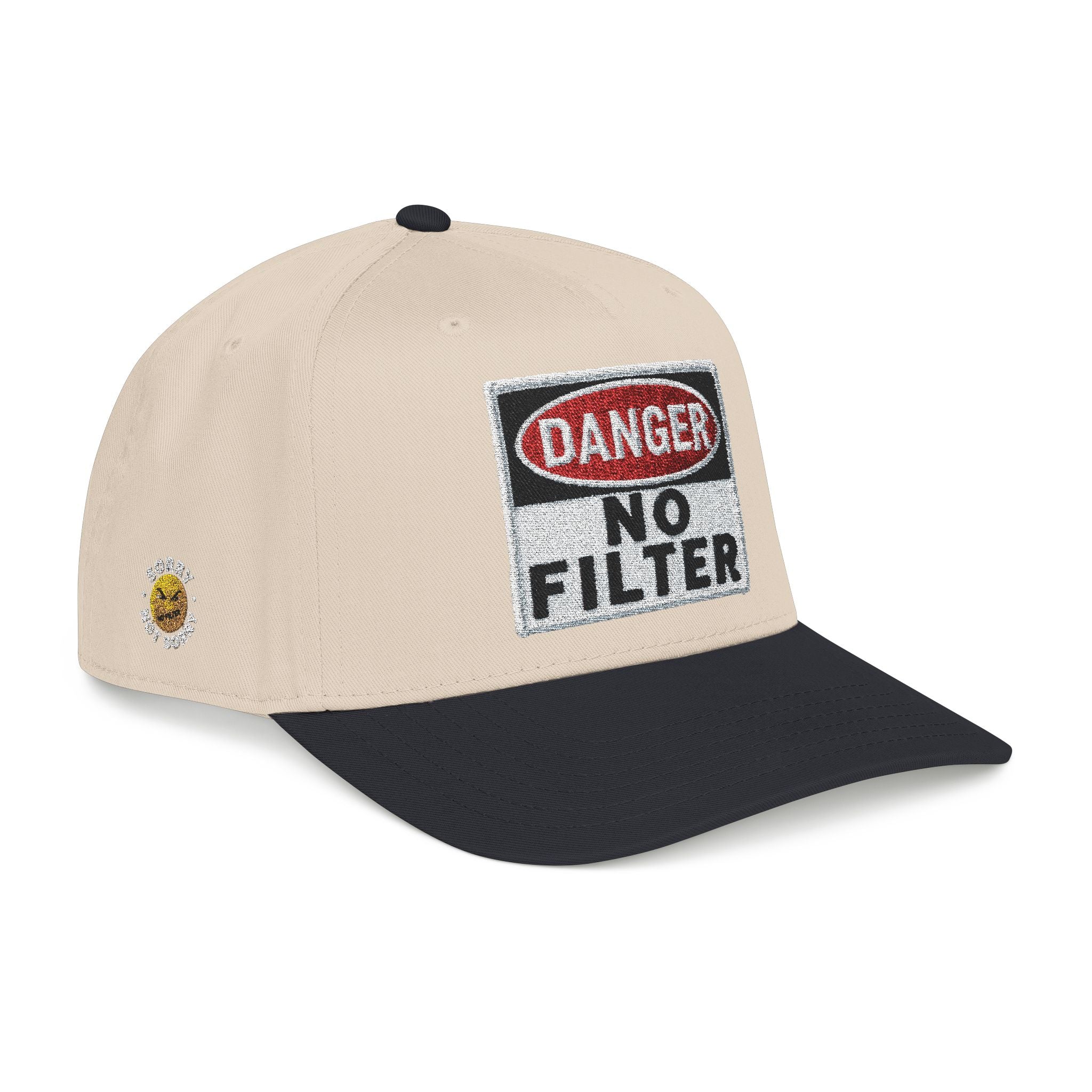 PR3PARED No Filter Embroidered Baseball Cap — 'Danger' Graphic Mid Profile Hat