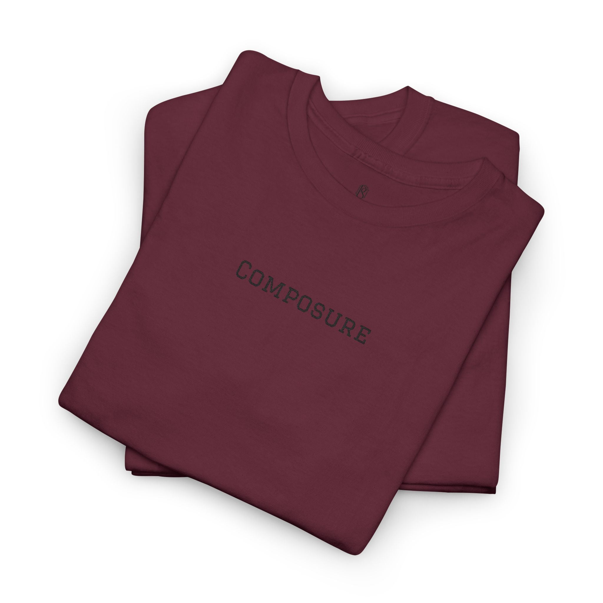 PR3PARED Composure Minimalist Embroidered Tee — Crewneck Shirt with 'Composure' Text