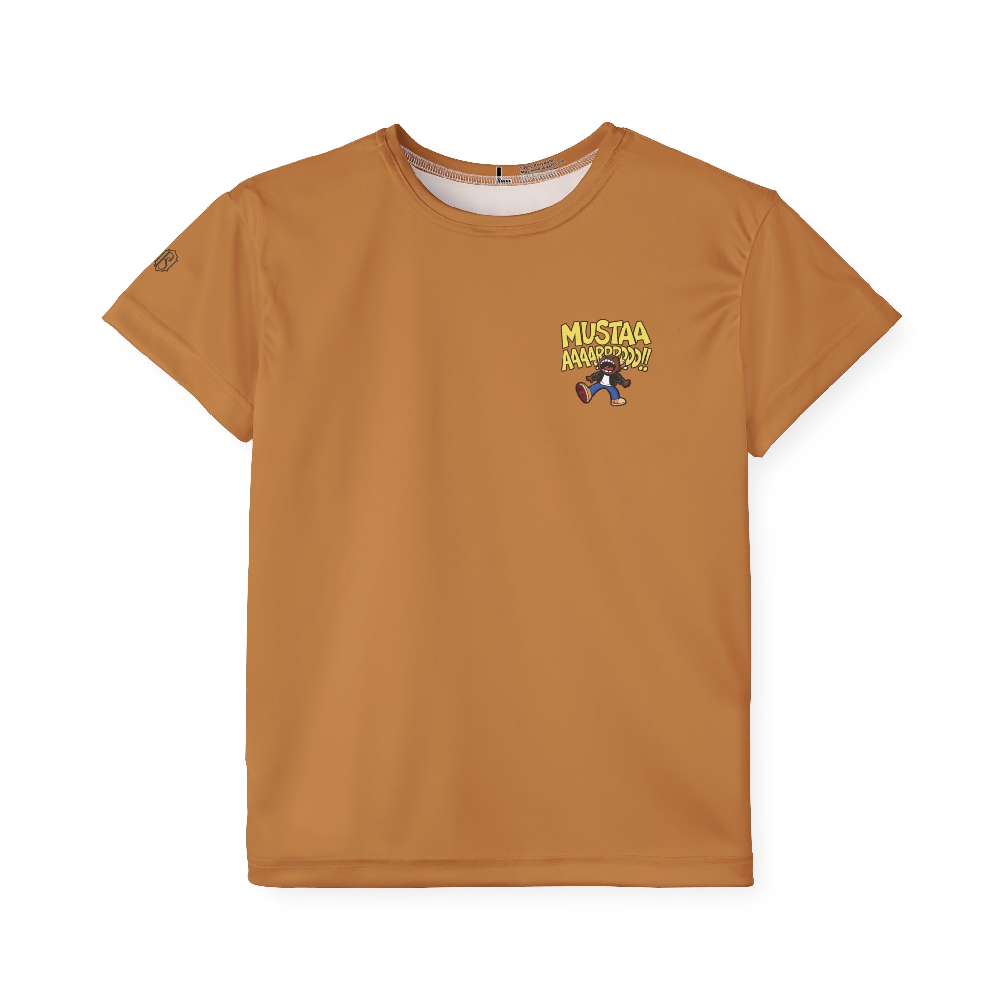 PS Kids Jersey Tee — "MUSTAA AAAARRRDD!!" Cartoon Shout Graphic