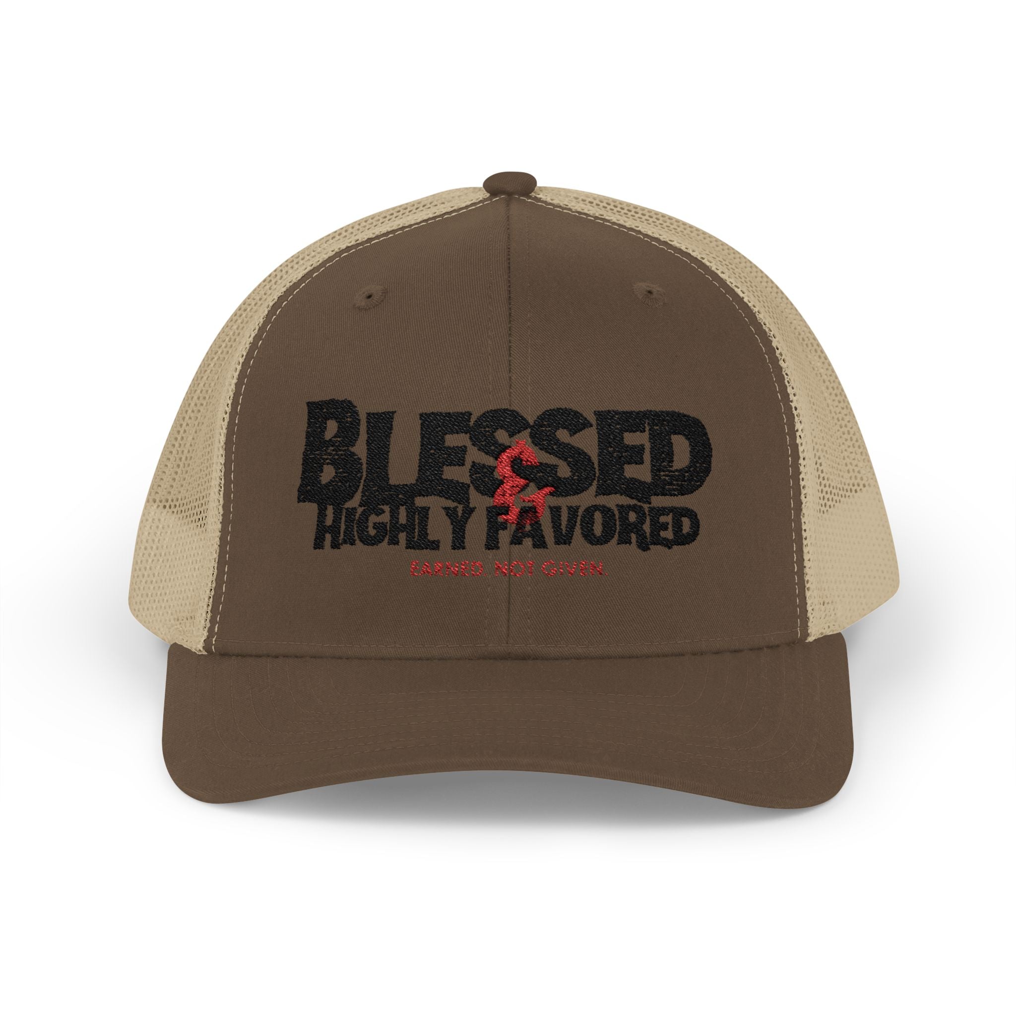 PR3PARED Embroidered Trucker Cap — "Blessed & Highly Favored" Embroidered Snapback