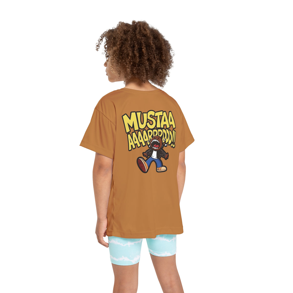 PS Kids Jersey Tee — "MUSTAA AAAARRRDD!!" Cartoon Shout Graphic