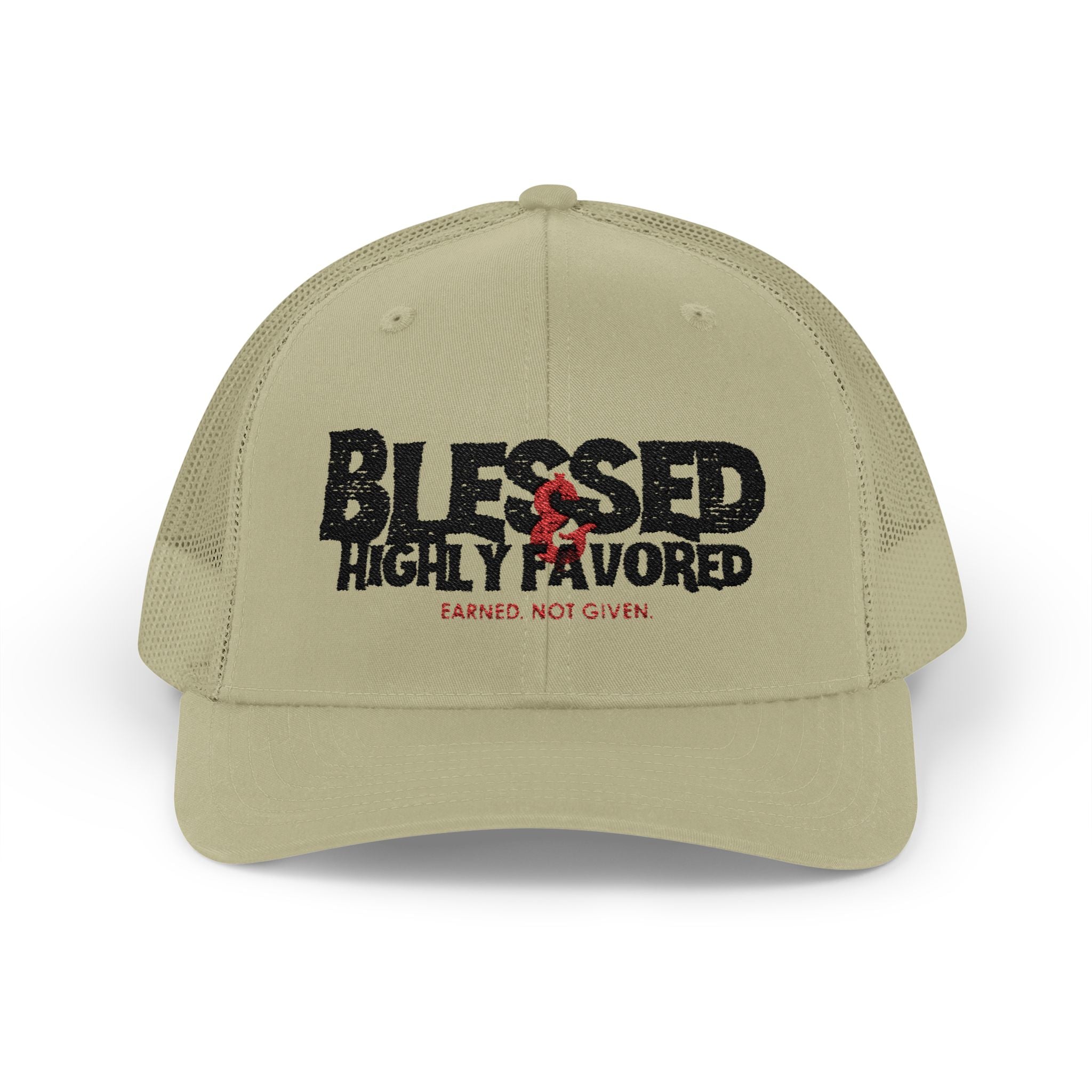 PR3PARED Embroidered Trucker Cap — "Blessed & Highly Favored" Embroidered Snapback