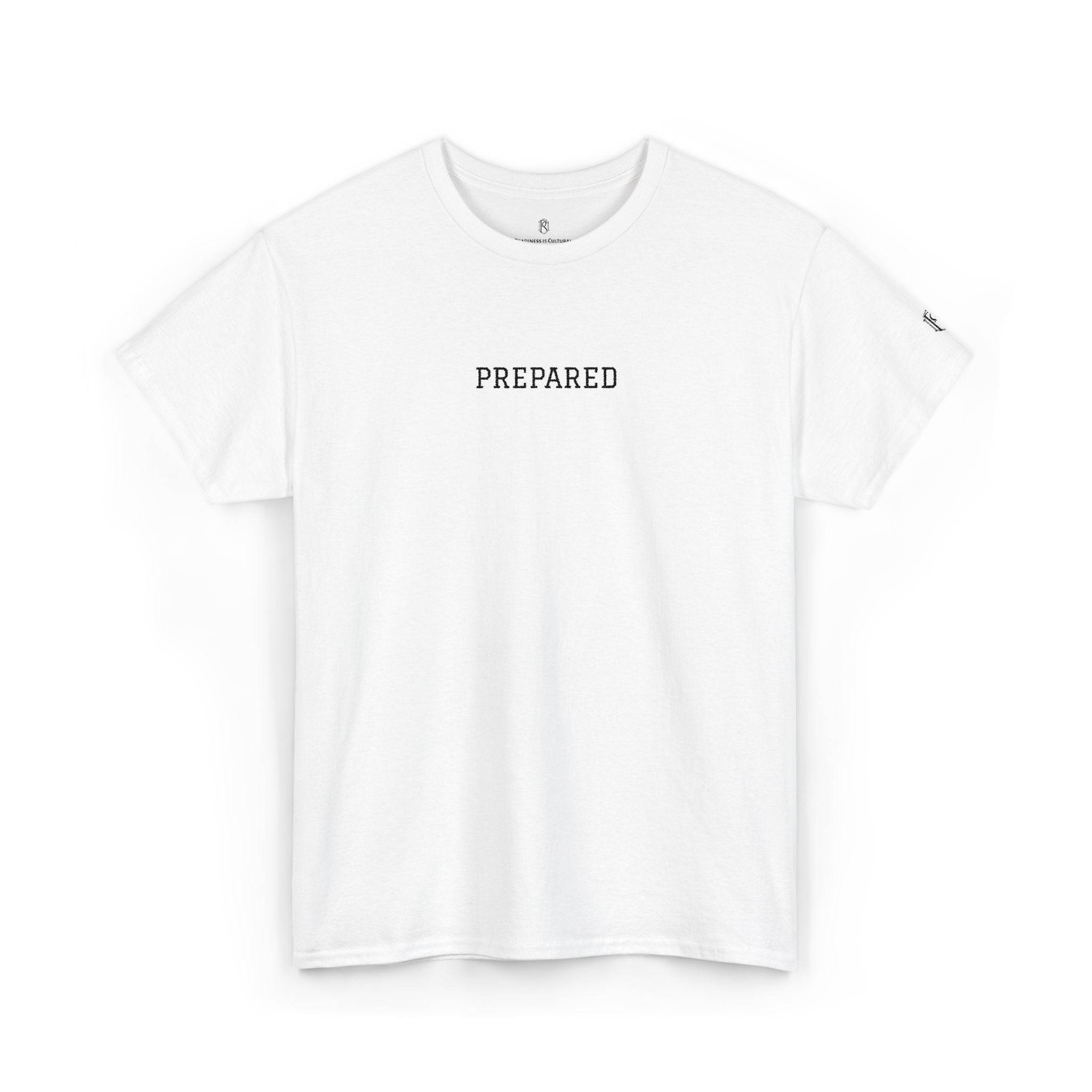 PR3PARED Graphic Embroidered Tee — Minimalist 'PREPARED' Text Shirt