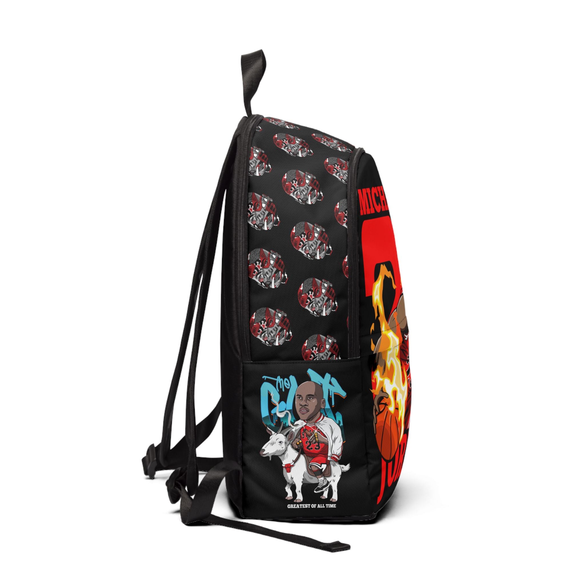 PS Flaming Basketball Player Graphic Backpack