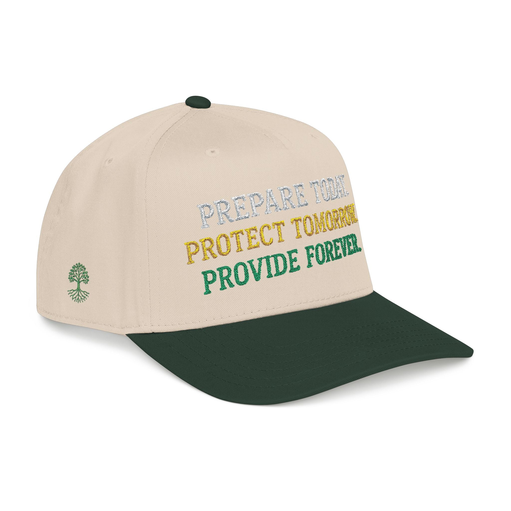 PR3PARED Eco Message Baseball Cap — “Prepare Today. Protect Tomorrow. Provide Forever.”