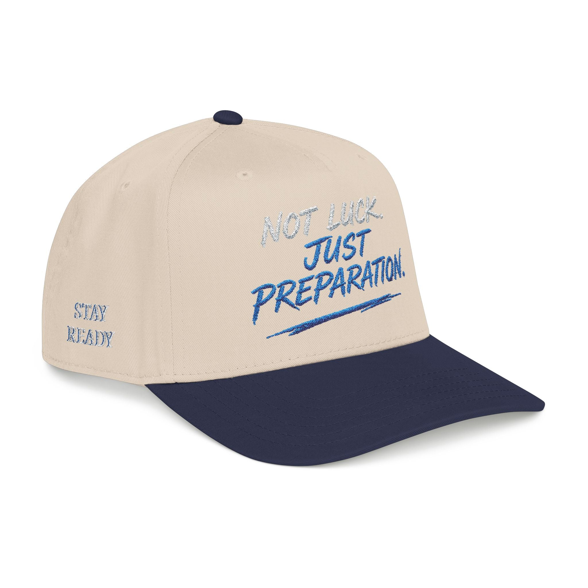 PR3PARED Mid Profile Embroidered Baseball Cap - No Luck Just Prep Hat